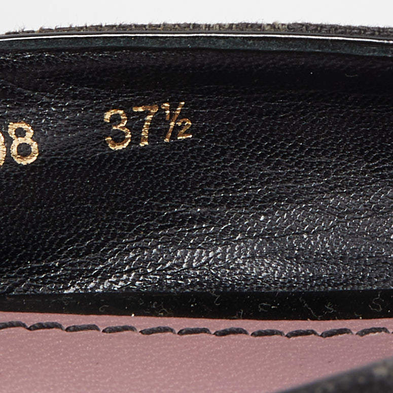 Louis Vuitton Black Monogram Canvas and Patent Leather Bow Ballet Flats  Size 37.5 Louis Vuitton