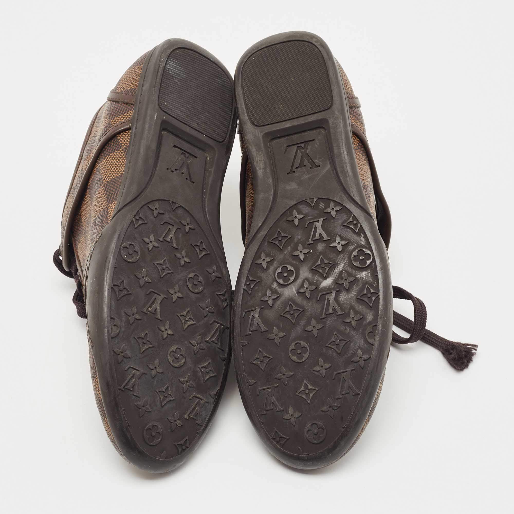 Louis Vuitton Brown Damier Ebene Canvas and Leather Low Top Sneakers Size  35.5 Louis Vuitton | The Luxury Closet