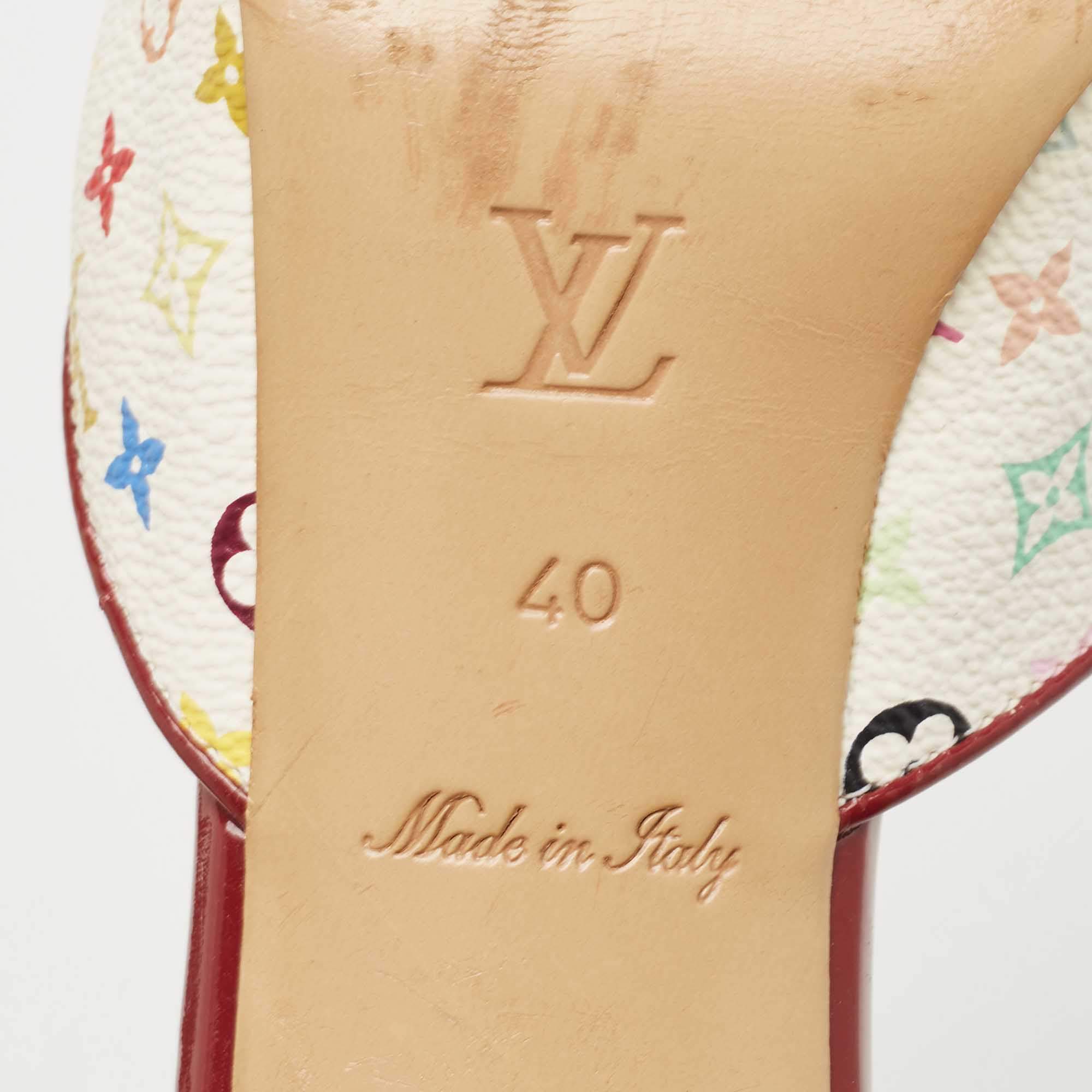 Louis Vuitton White/Burgundy Monogram Canvas and Patent Leather Bow Slide  Sandals Size 40 Louis Vuitton | The Luxury Closet