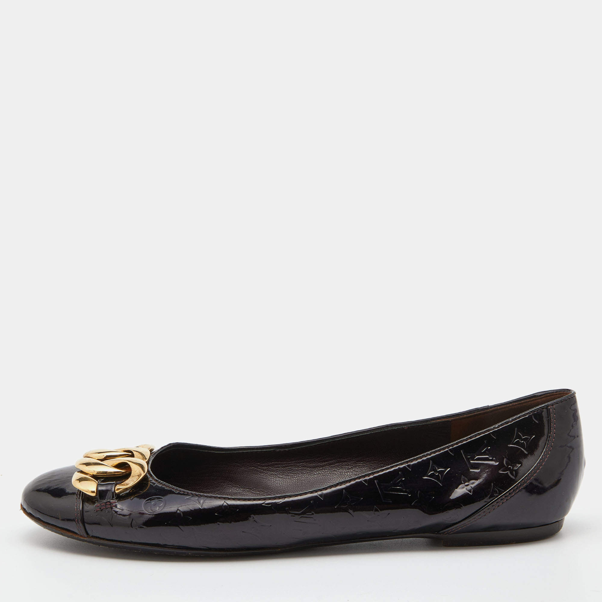 مملوكة مسبقًا Louis Vuitton Amarante Monogram Vernis Claudia Ballet Flats Size 38