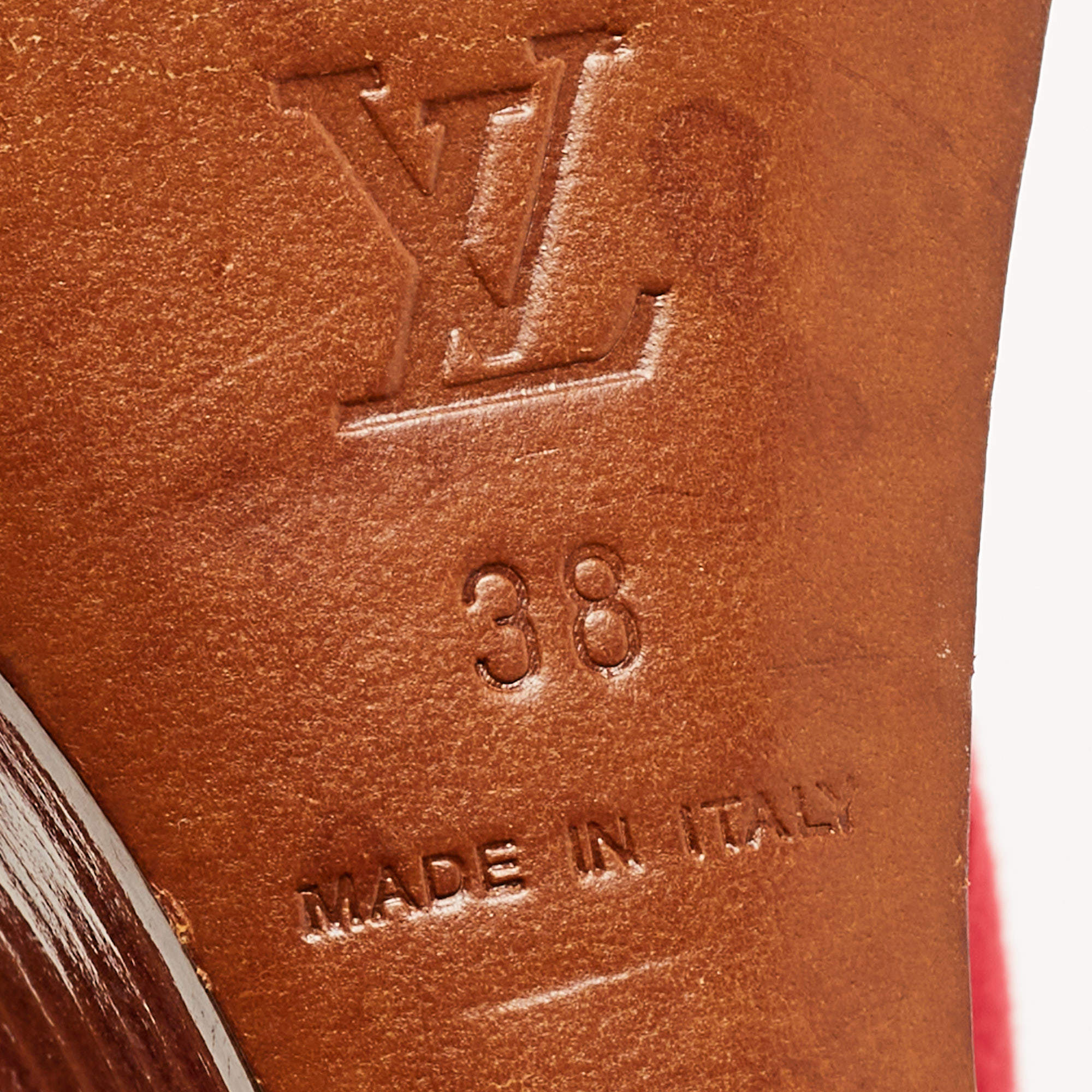 Louis Vuitton Red Canvas Studded Crosscross Strap Wedge Sandals Size 38  Louis Vuitton | The Luxury Closet