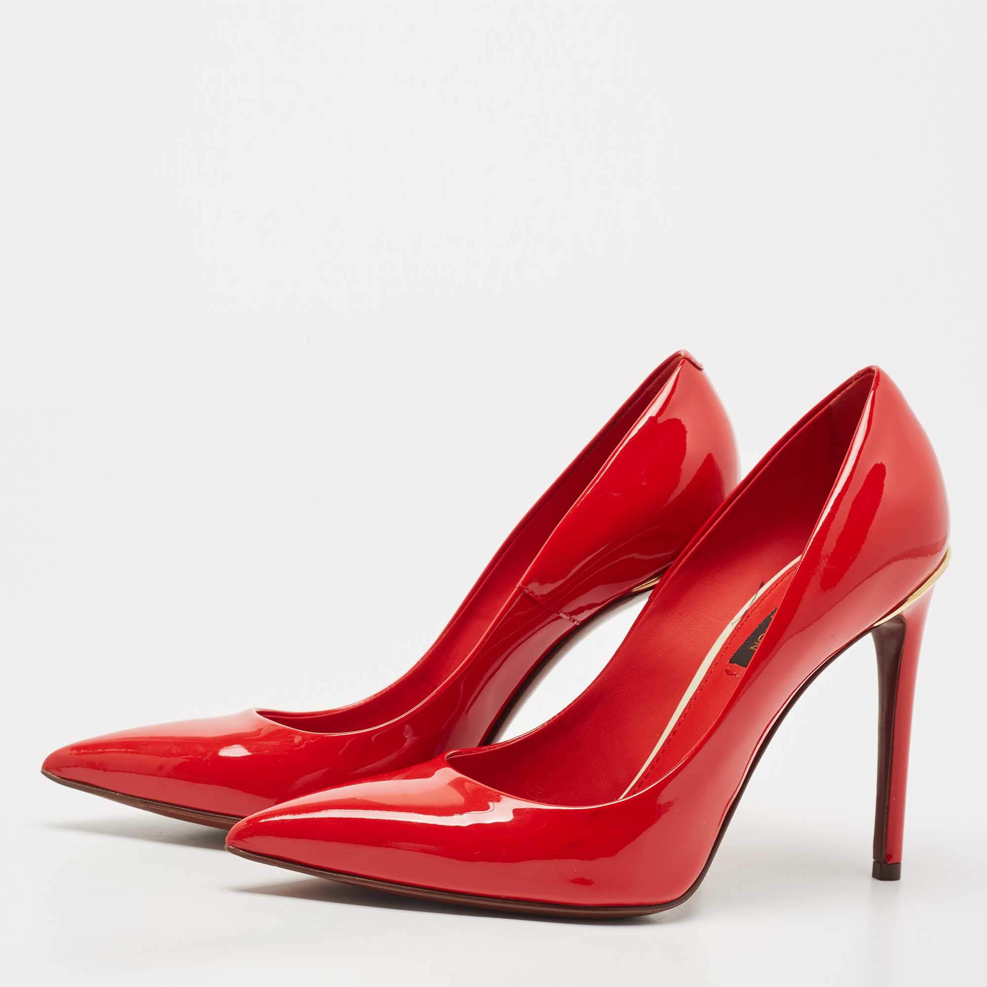 Louis Vuitton Red Patent Leather Eyeline Pointed Toe Pumps Size 37 Louis  Vuitton