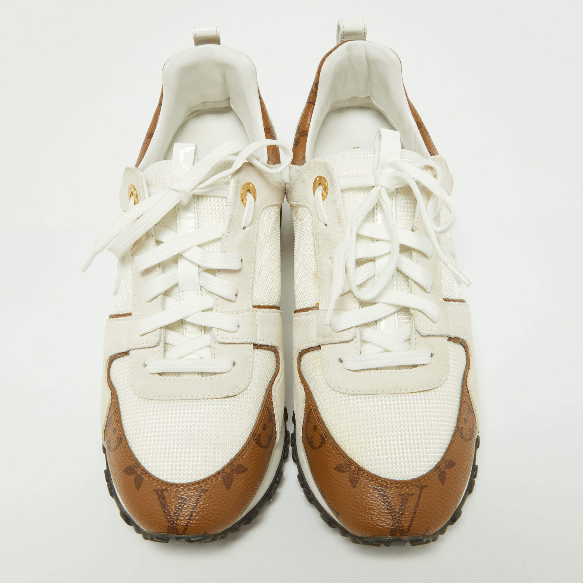 Authentic LOUIS VUITTON Women's White Run Away Sneakers Size 41 EU