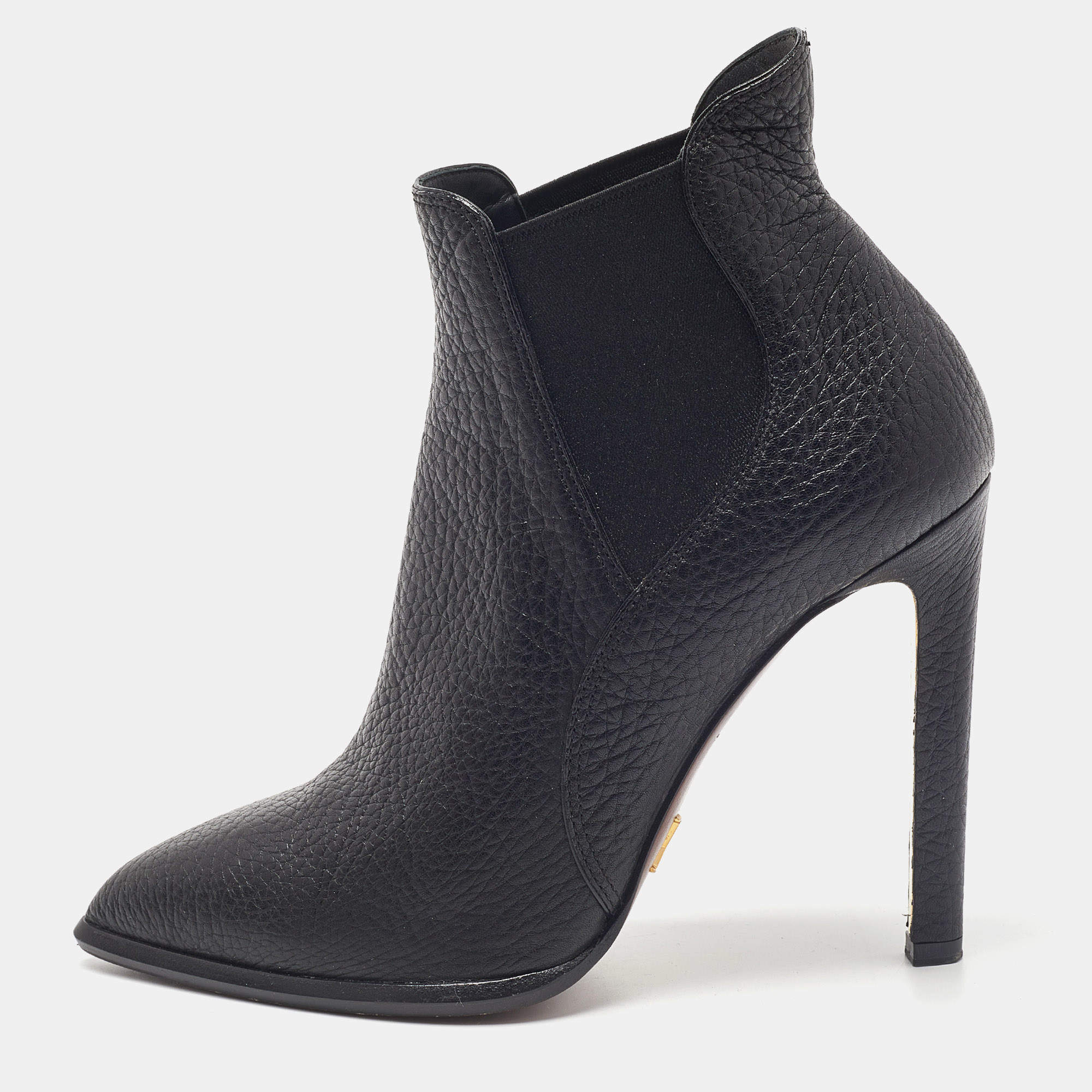 Pre Owned Louis Vuitton Black Leather Ultimate Ankle Booties Size 39
