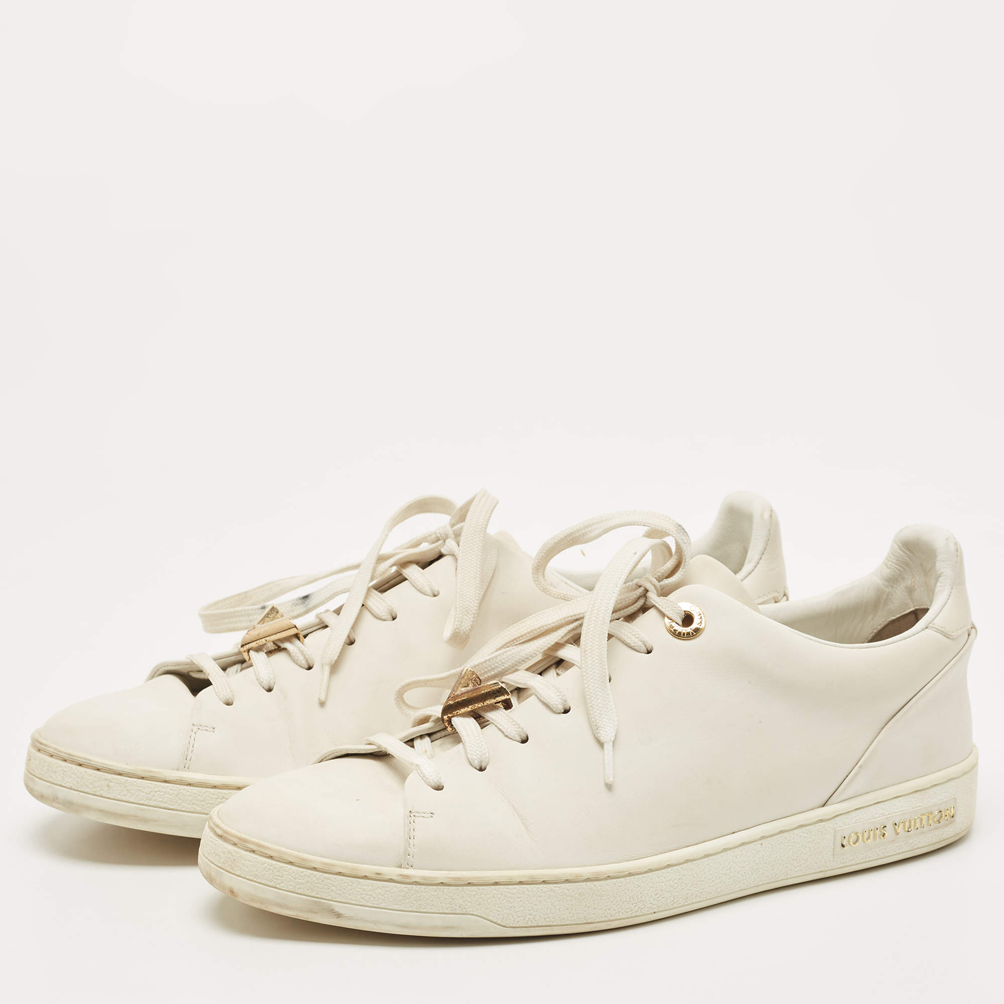 Louis Vuitton Frontrow Trainer, Calfskin, White/Gold, 38 - Laulay