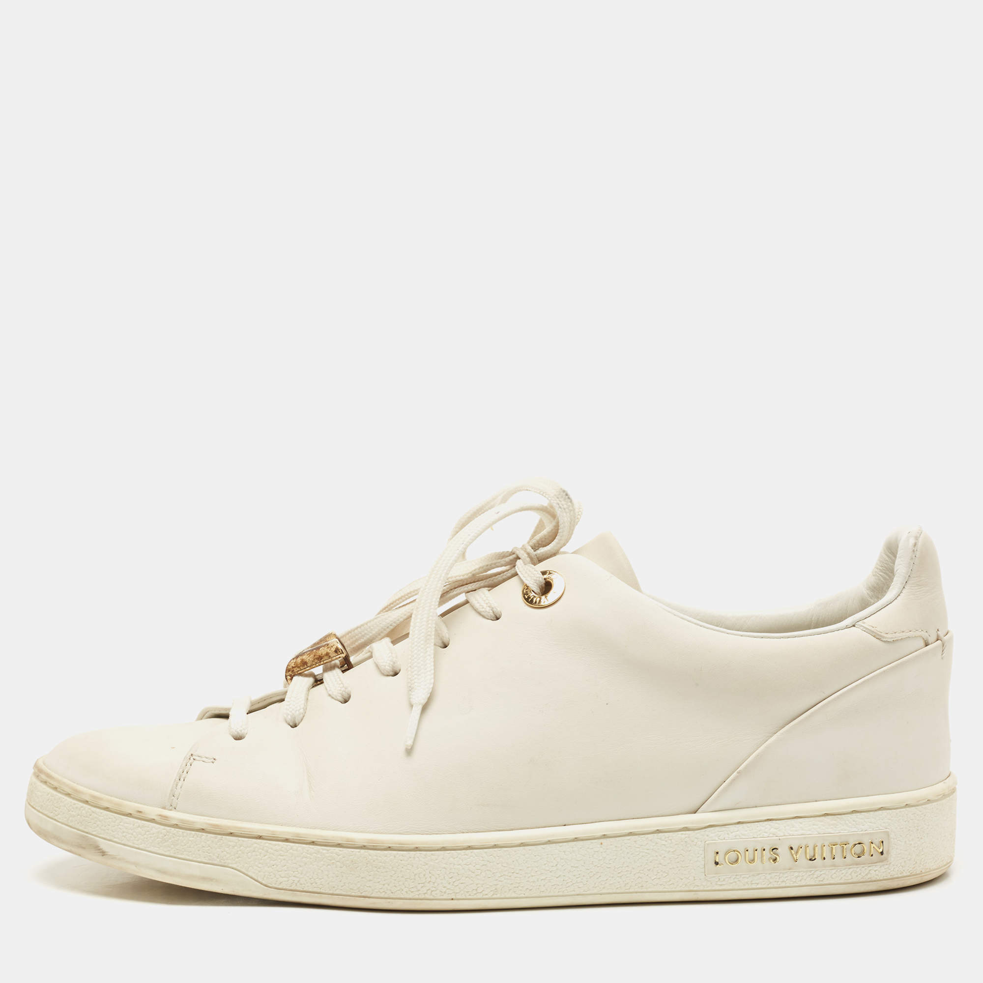 Louis Vuitton White Leather Frontrow Sneakers Size 38 Louis