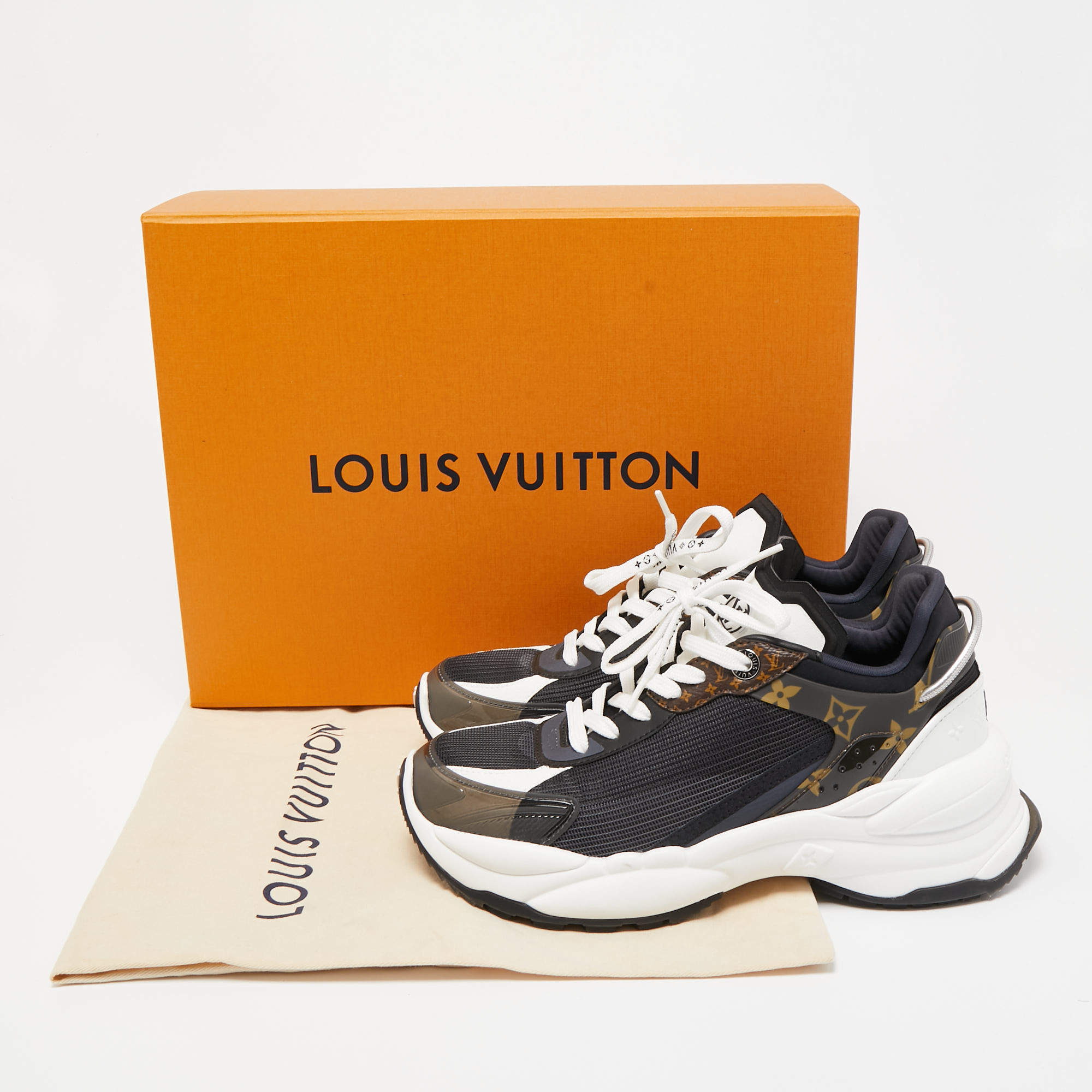 Louis Vuitton Tricolor Mesh and PVC Low Top Sneakers Size 38 Louis Vuitton