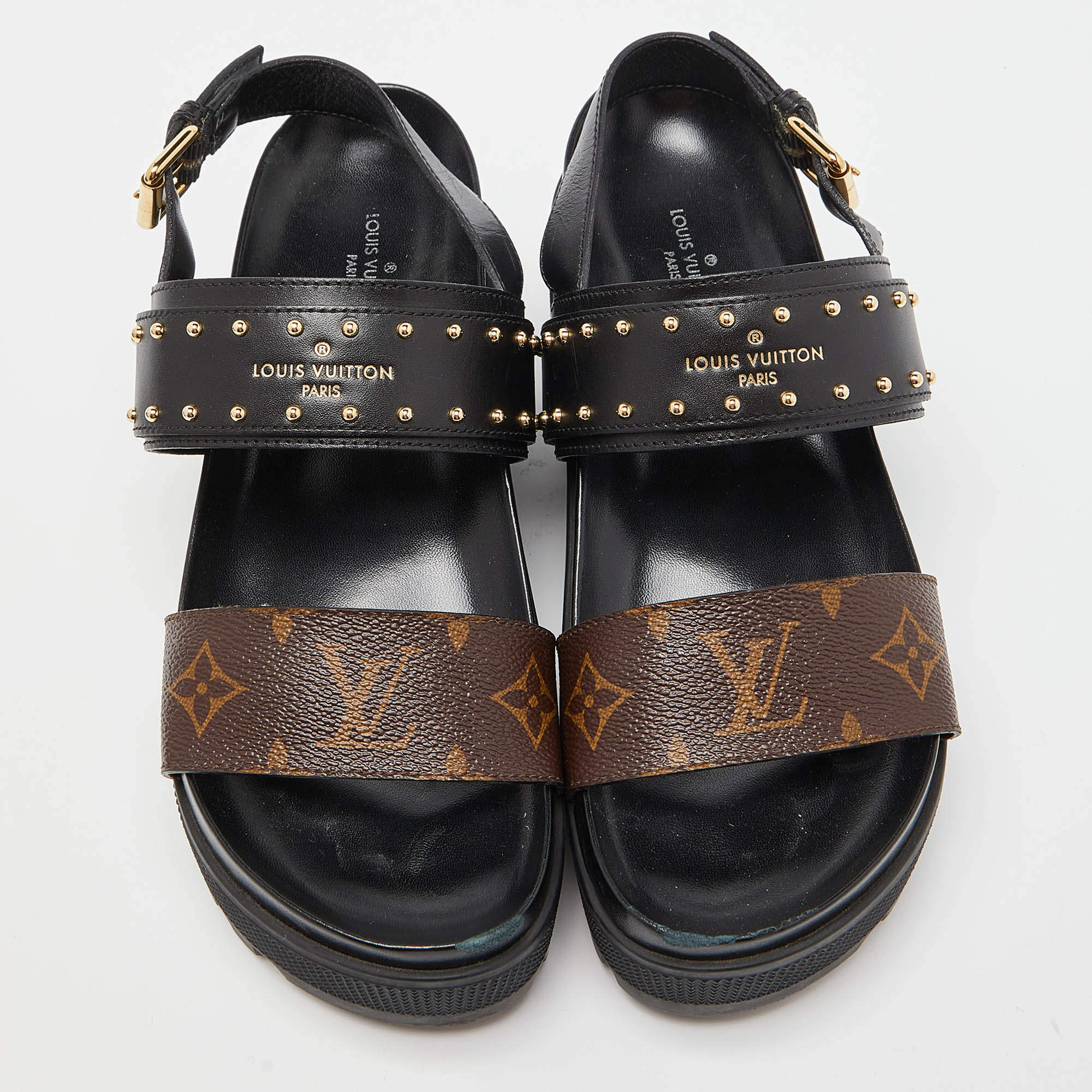 Louis Vuitton, Shoes, Louis Vuitton Leather Platform Slides