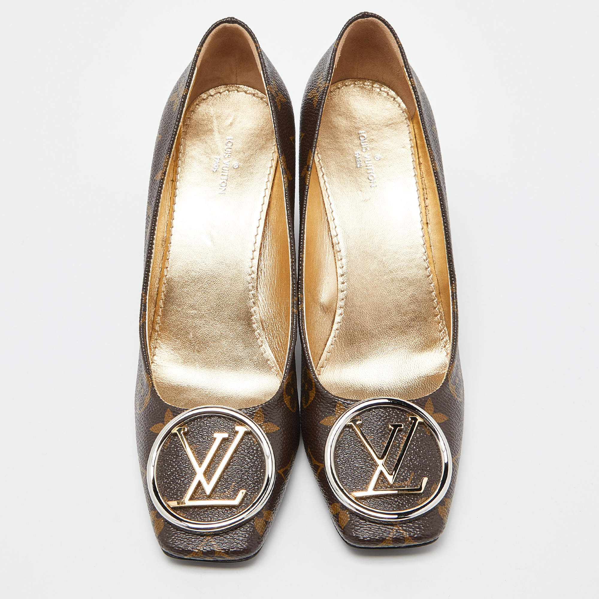 Louis Vuitton Brown Monogram Canvas Madeleine Pumps Size 39.5