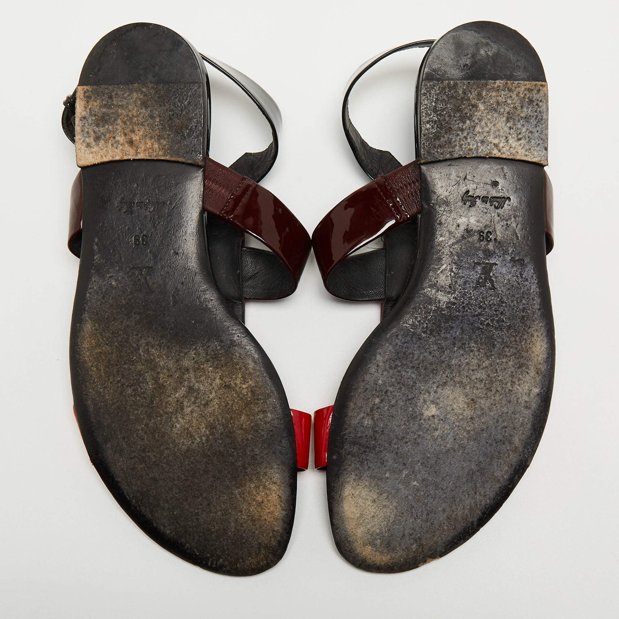 Louis Vuitton Ombre Patent Leather Flat Sandals