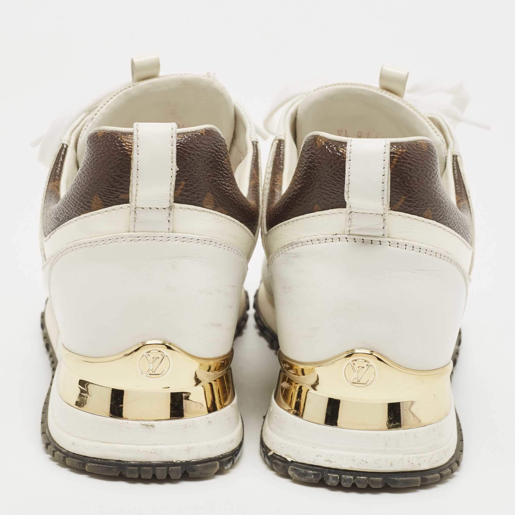 Run away leather trainers Louis Vuitton White size 37.5 EU in Leather -  29365448