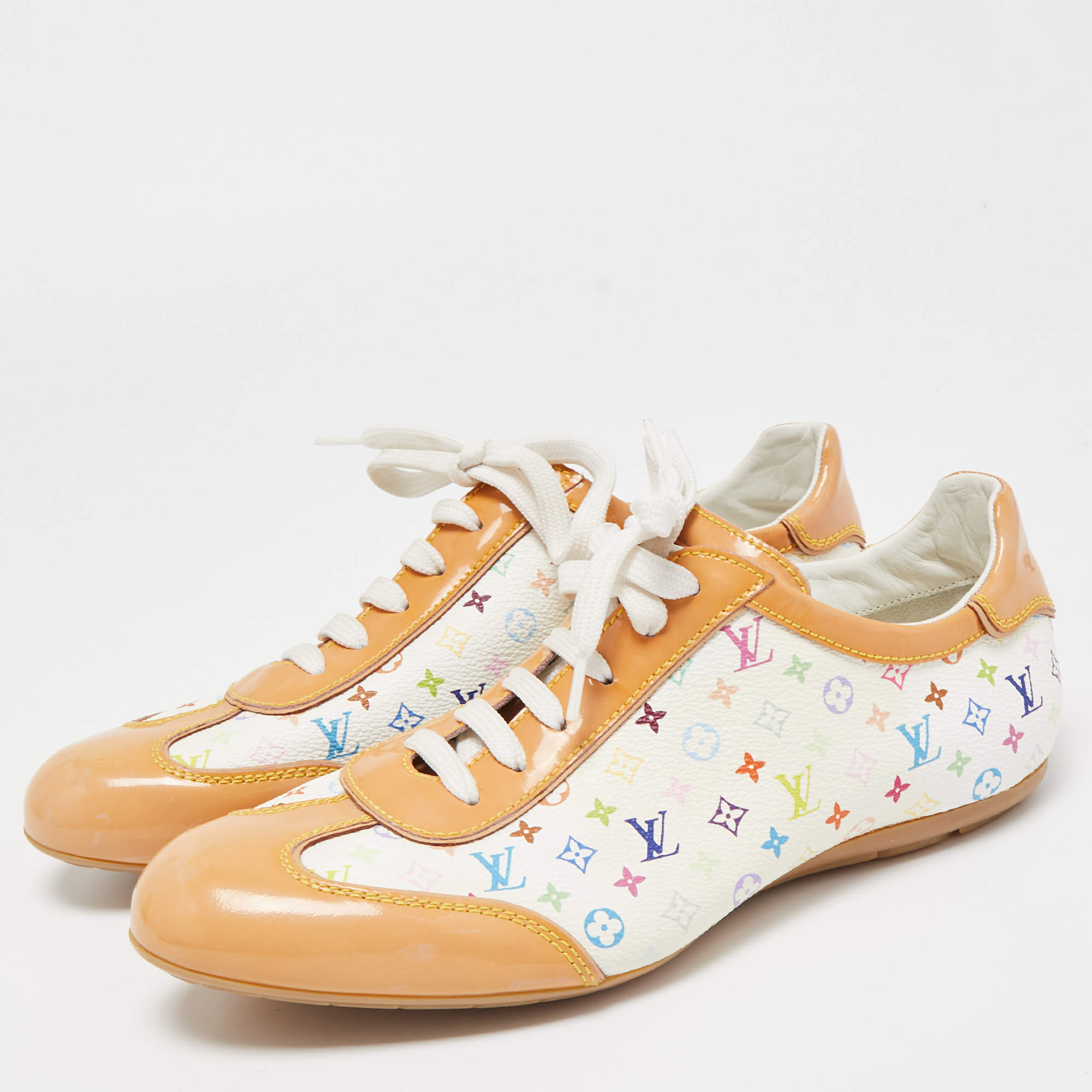 Louis Vuitton Colorblock Pattern Leather Sneakers