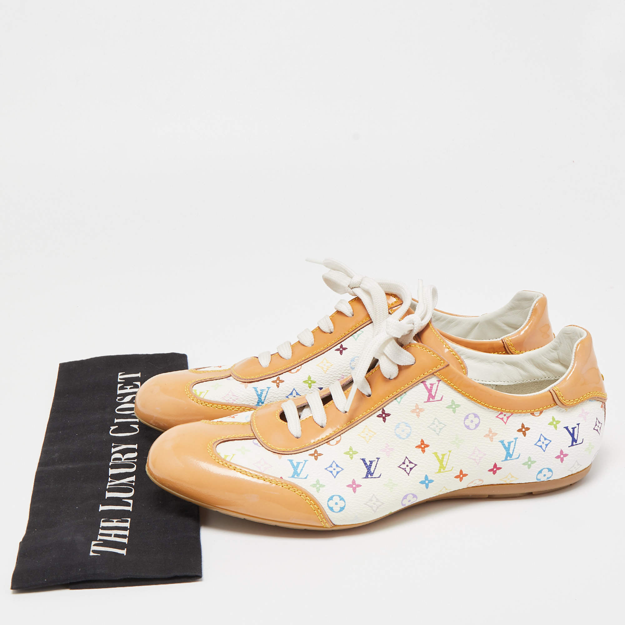 Pre-owned Louis Vuitton Multicolor Monogram Canvas And Leather Boombox  Sneakers Size 40