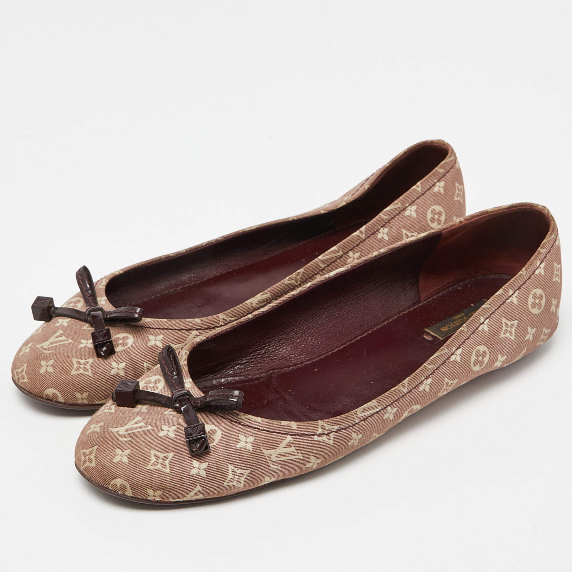 Louis Vuitton Pink Monogram Canvas Mini Lin Ballet Flats Size 36.5 Louis  Vuitton | The Luxury Closet