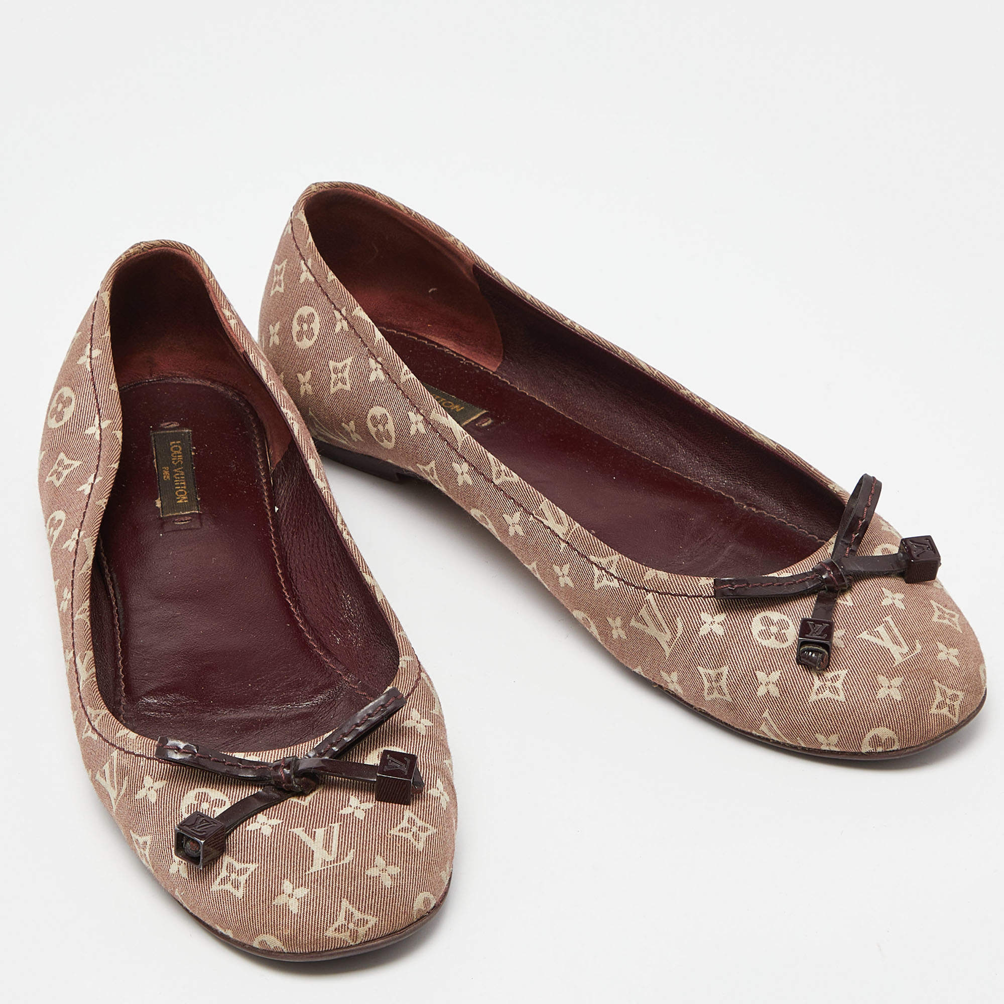 Louis Vuitton Pink Monogram Canvas Mini Lin Ballet Flats Size 36.5