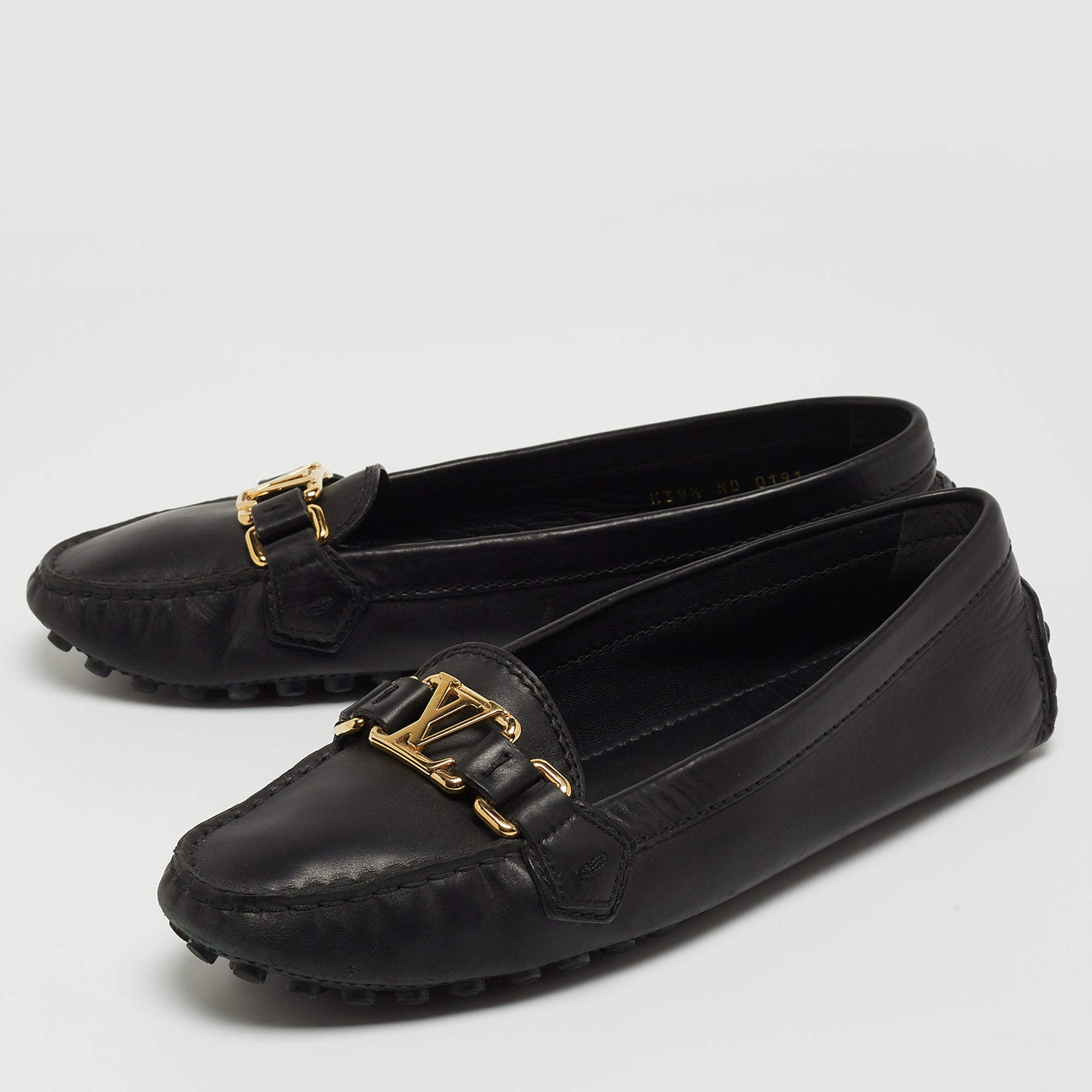 Louis Vuitton Black Leather Oxford Loafers Size 38.5 Louis Vuitton