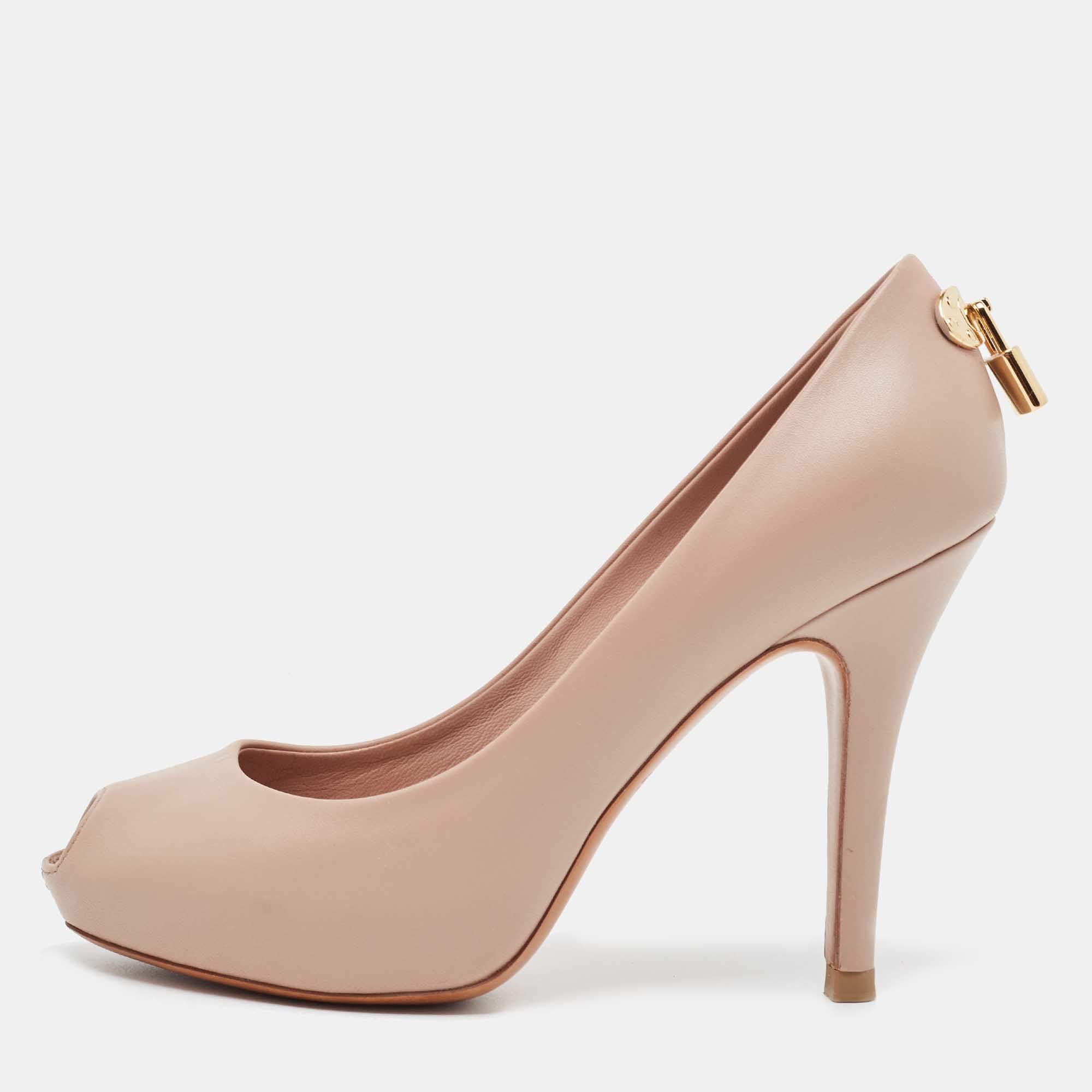 Pre Owned Louis Vuitton Beige Leather Oh Really! Pumps Size 36