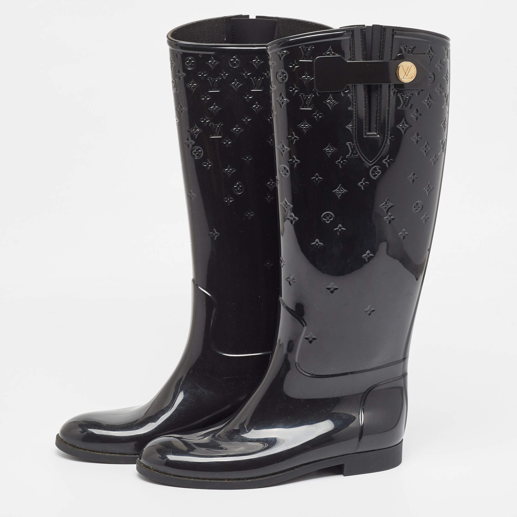 Black louis vuitton rain clearance boots