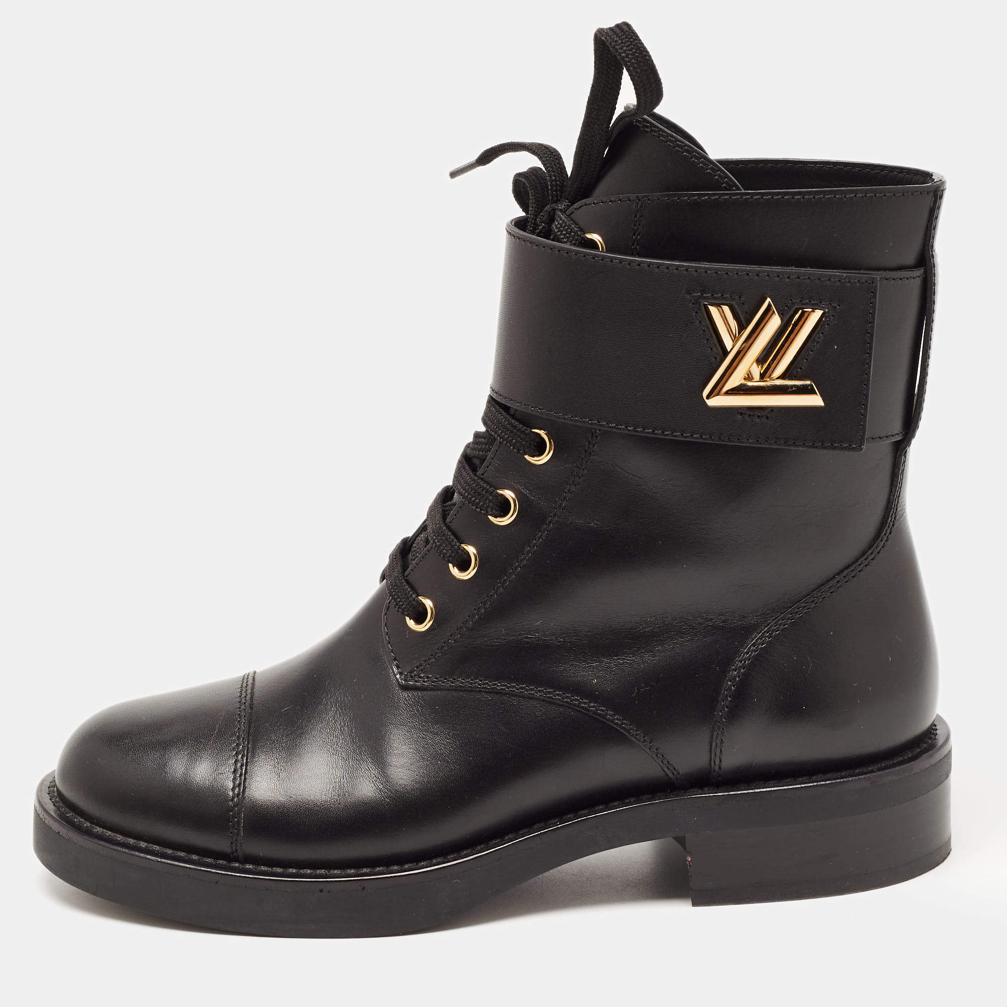 Louis vuitton black leather boots best sale