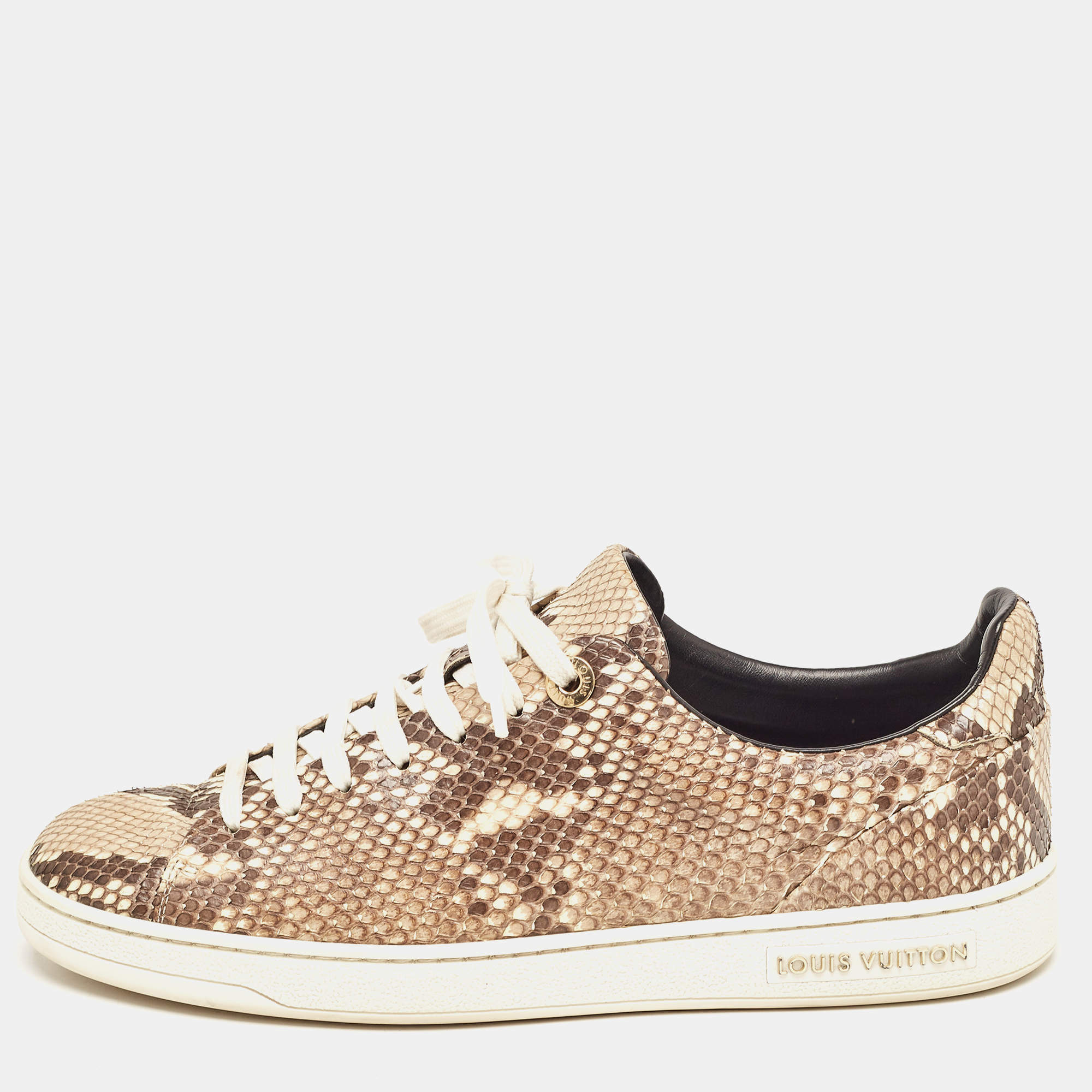 Louis Vuitton Brown Python Leather Frontrow  Sneakers Size 38