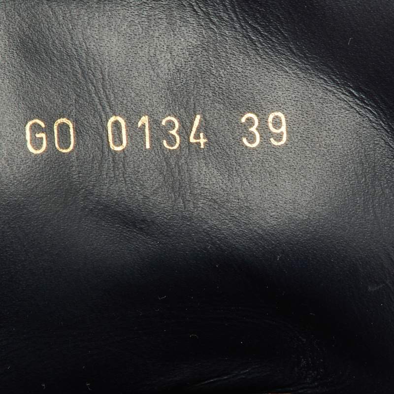 Pre Owned Louis Vuitton Navy Blue Monogram Embossed Suede and Leather Millenium Wedge Sneakers Size 39