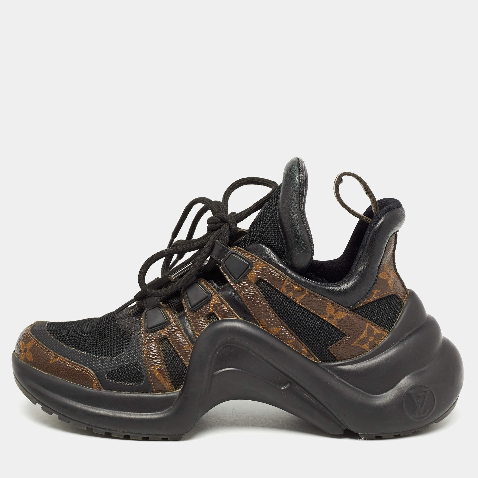 Louis Vuitton Brown Monogram Canvas and Mesh Archlight Sneakers Size 37.5