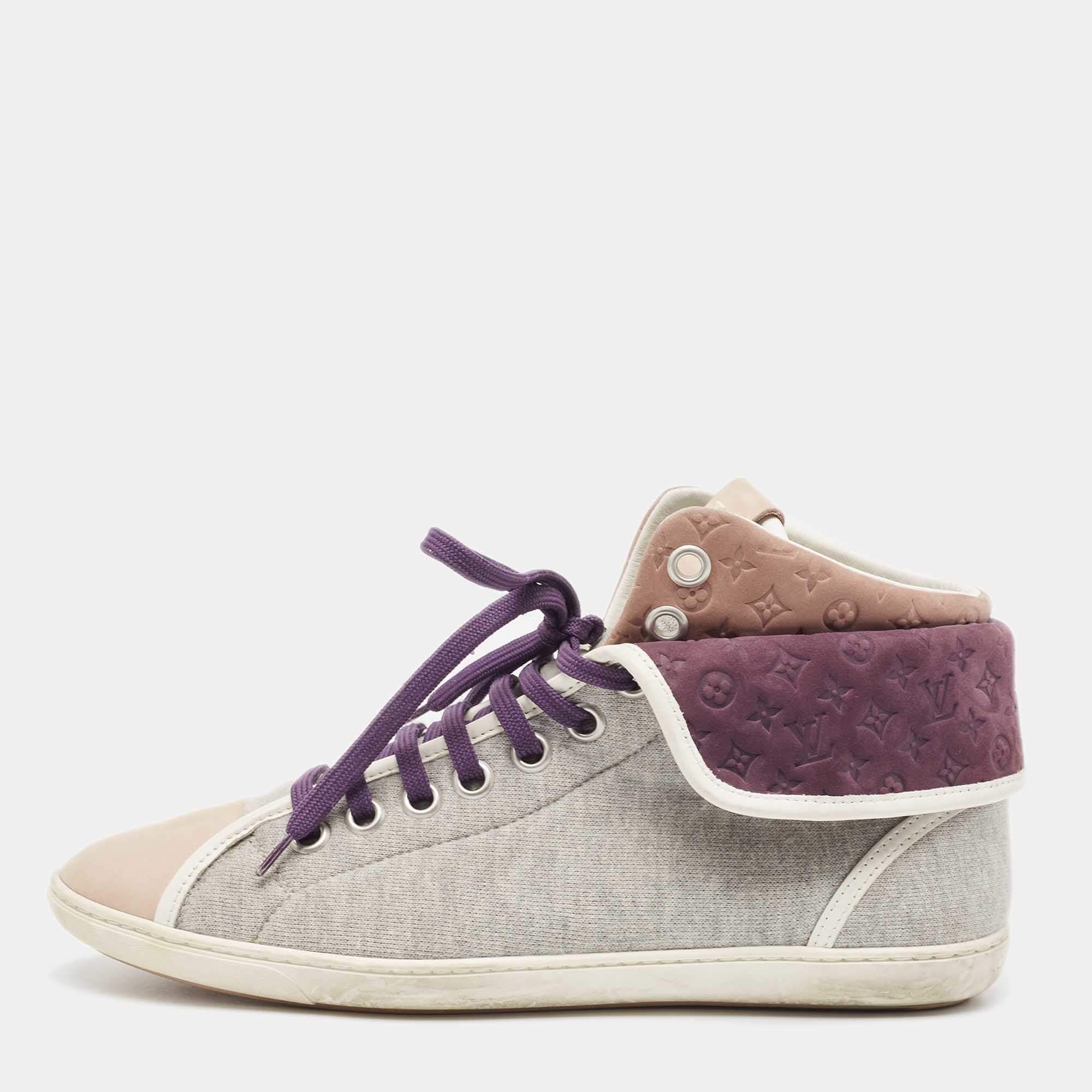 Louis Vuitton Multicolor Fabrice and Fabric Brea High Top Sneakers Size 38.5