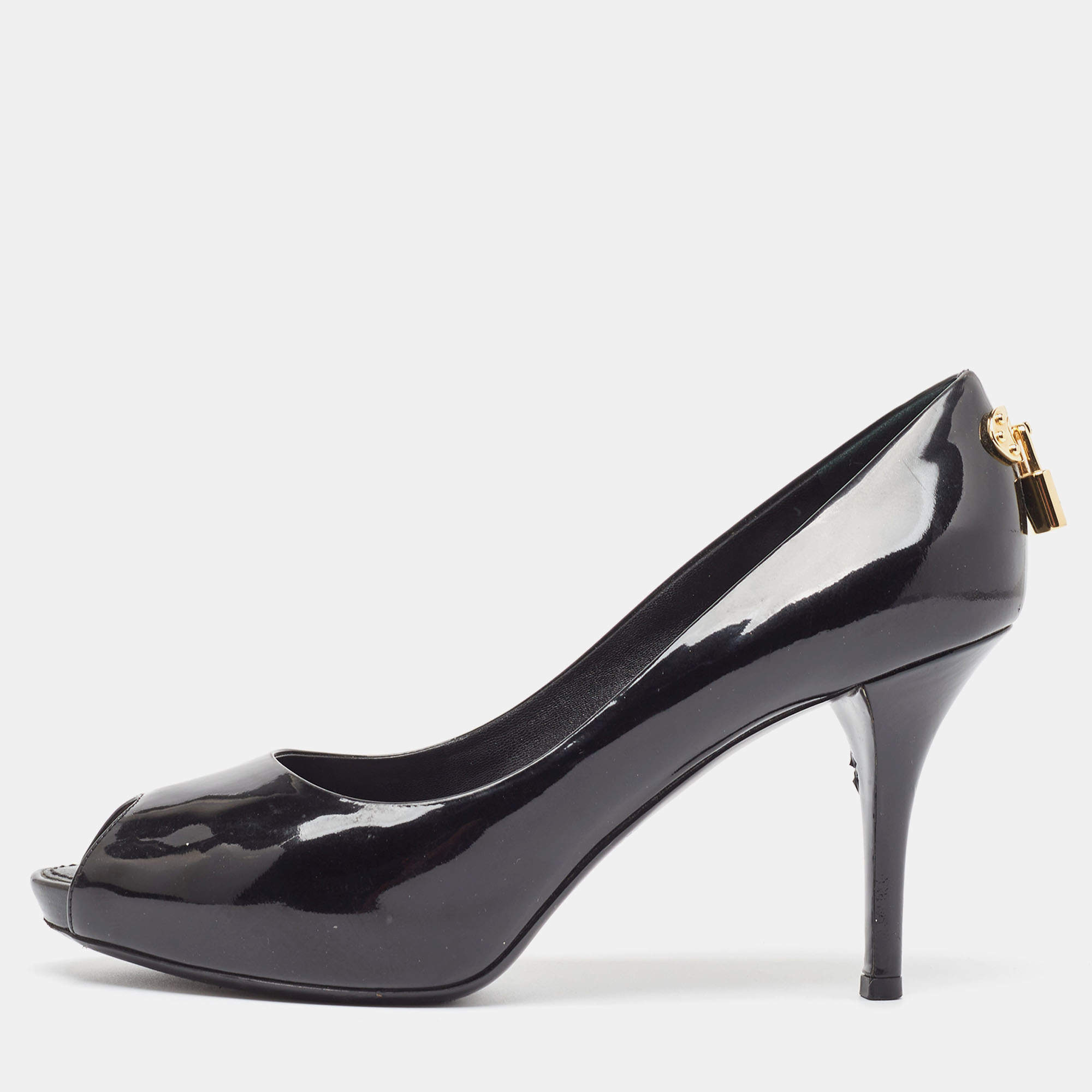 Louis Vuitton Black Patent Leather Oh Really! Pumps Size 38.5