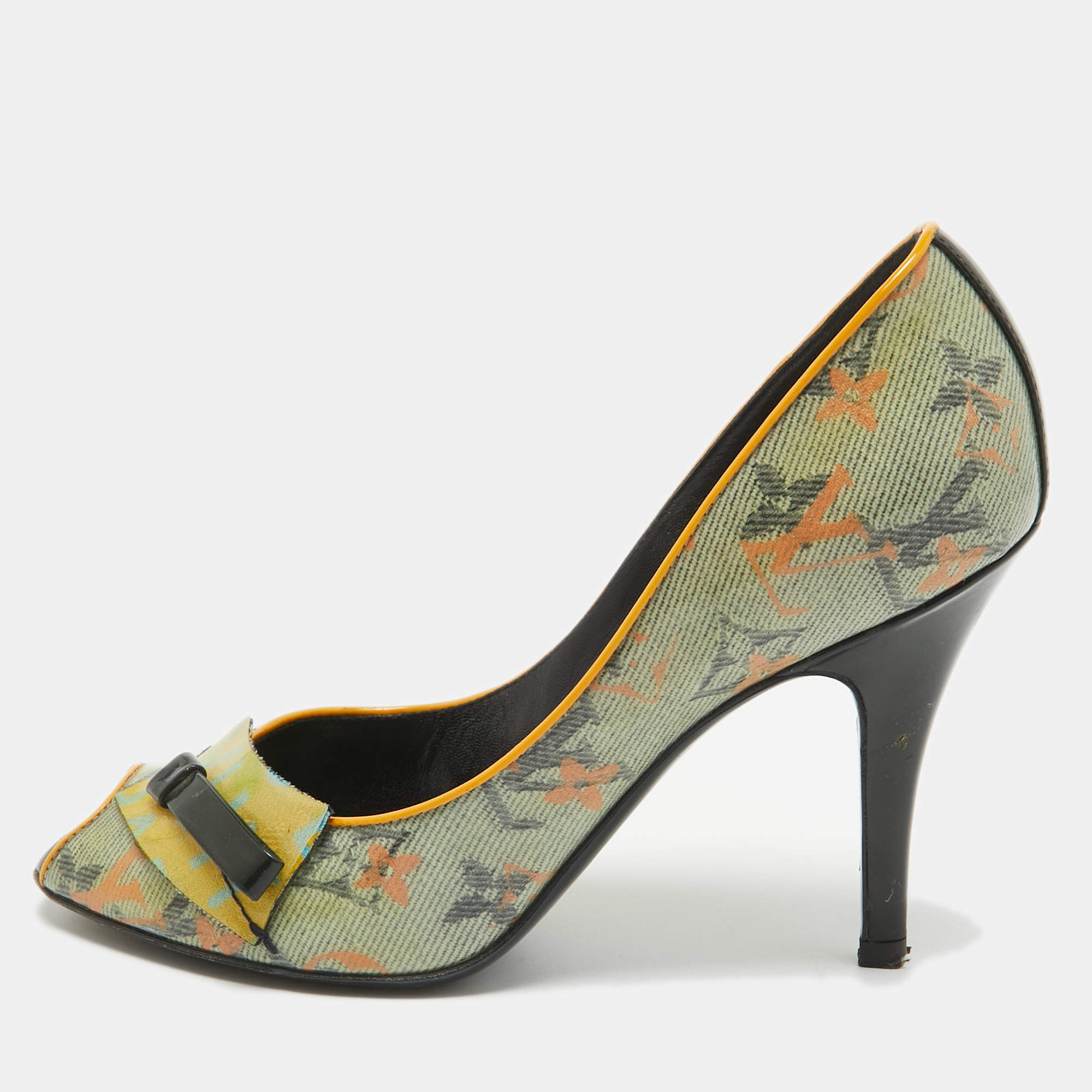 Louis Vuitton Multicolor PVC Richard Prince Flash Pulp Pumps Size 36.5