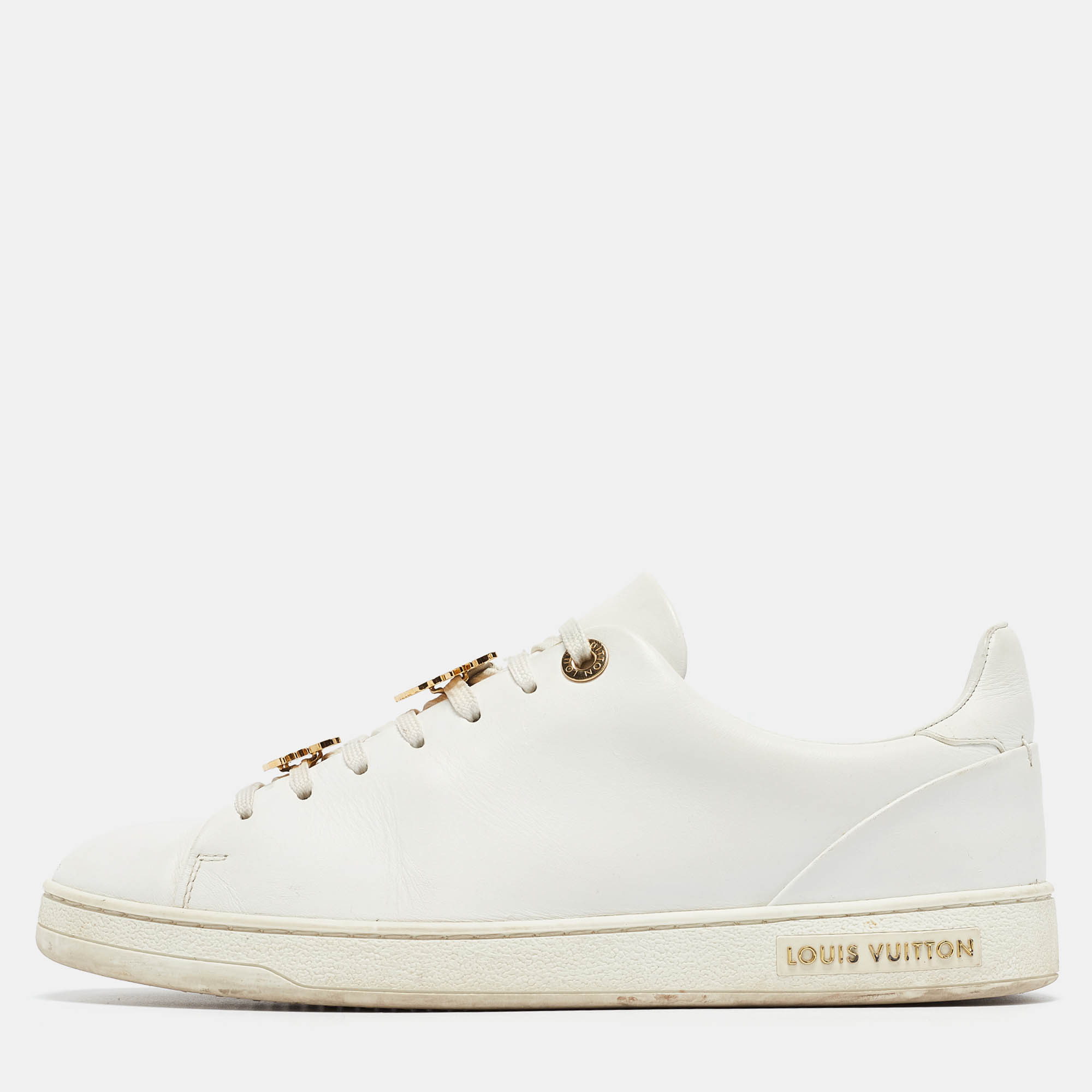 Louis Vuitton White Leather Frontrow  Sneakers Size 38