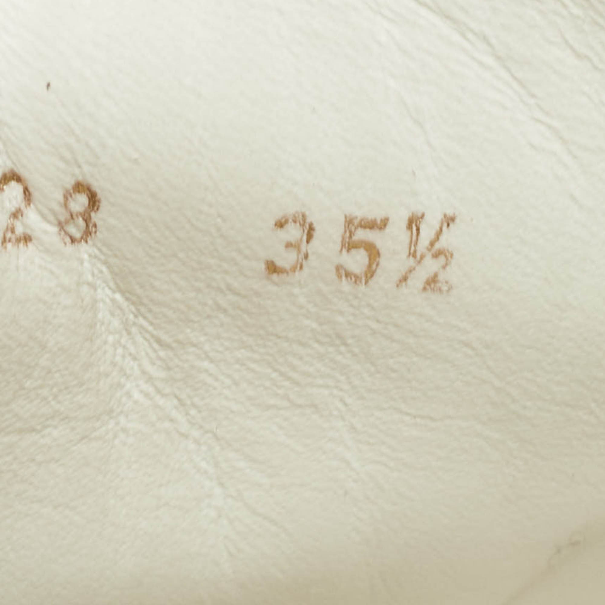 Pre Owned Louis Vuitton White Leather and Monogram Coated Canvas Low Top Sneakers Size 35.5