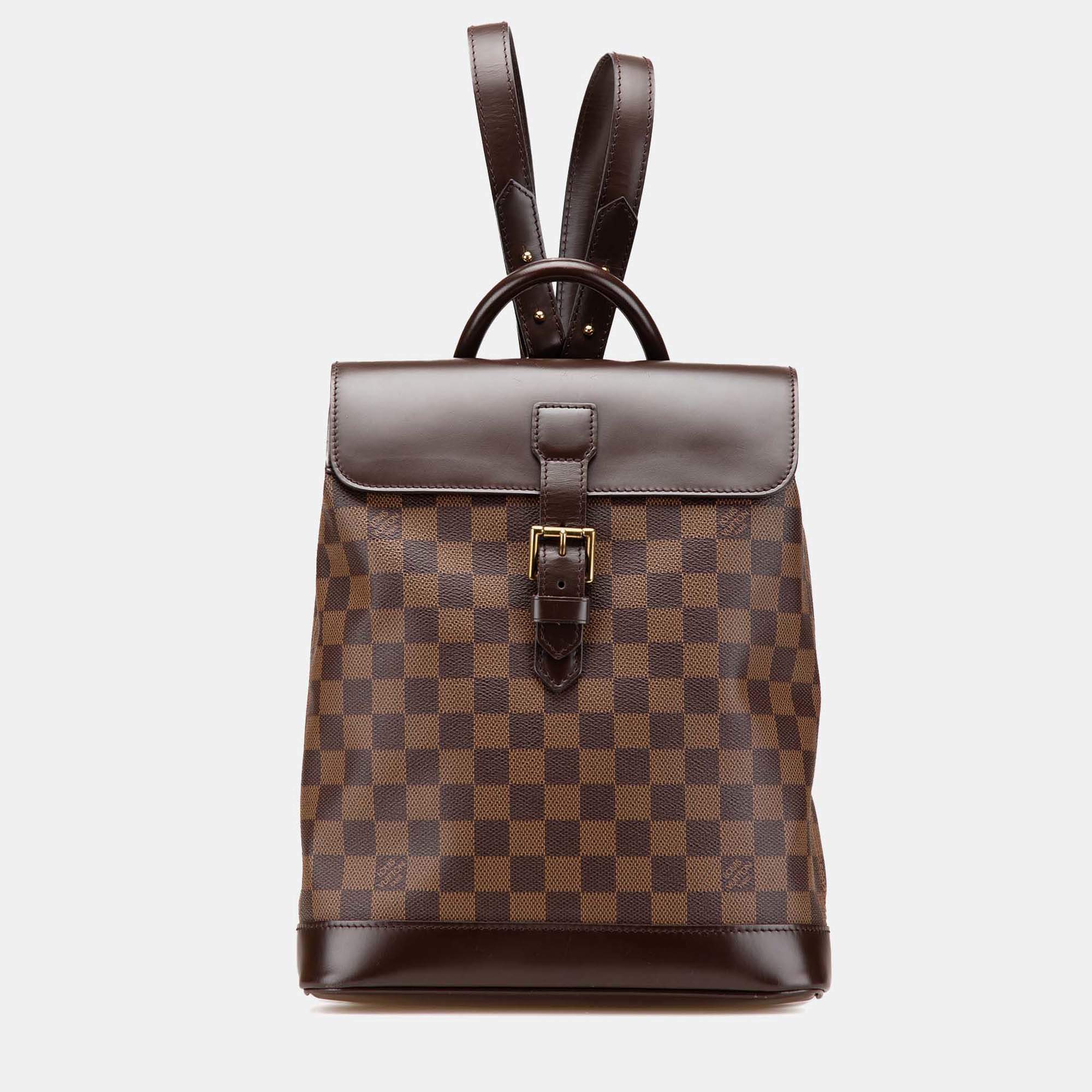 Louis Vuitton Brown Damier Ebene Soho Backpack