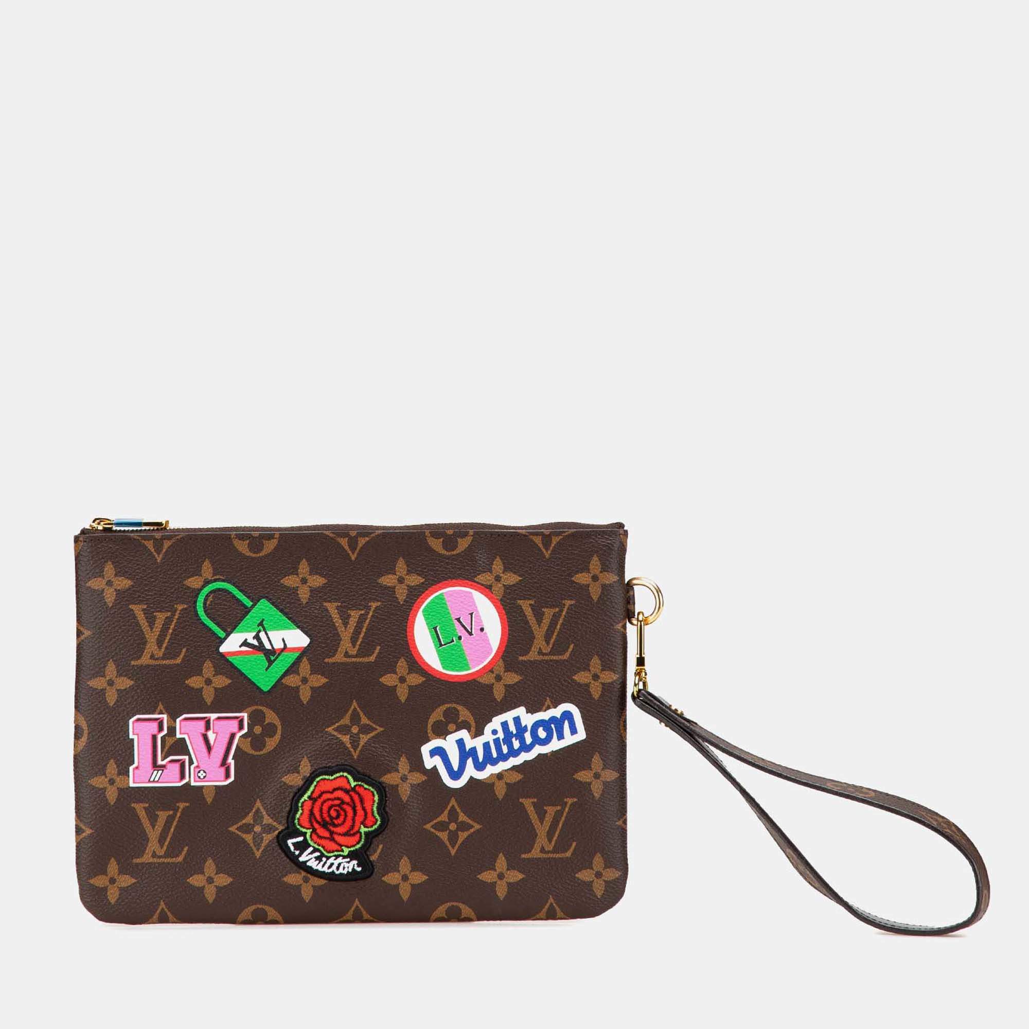 Pre Owned Louis Vuitton Monogram Patches City Pouch