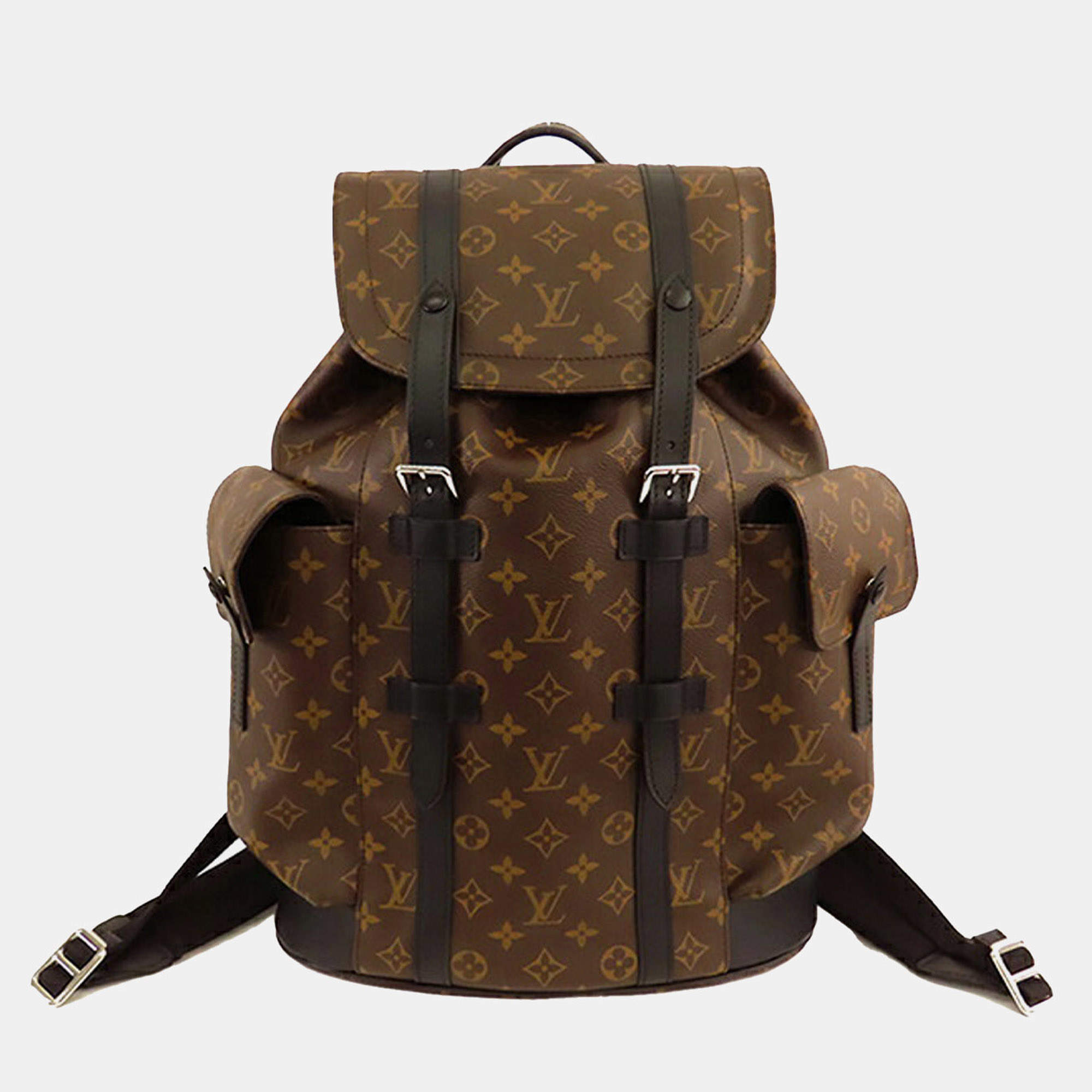 Pre Owned Louis Vuitton Monogram Macassar Christopher Backpack MM