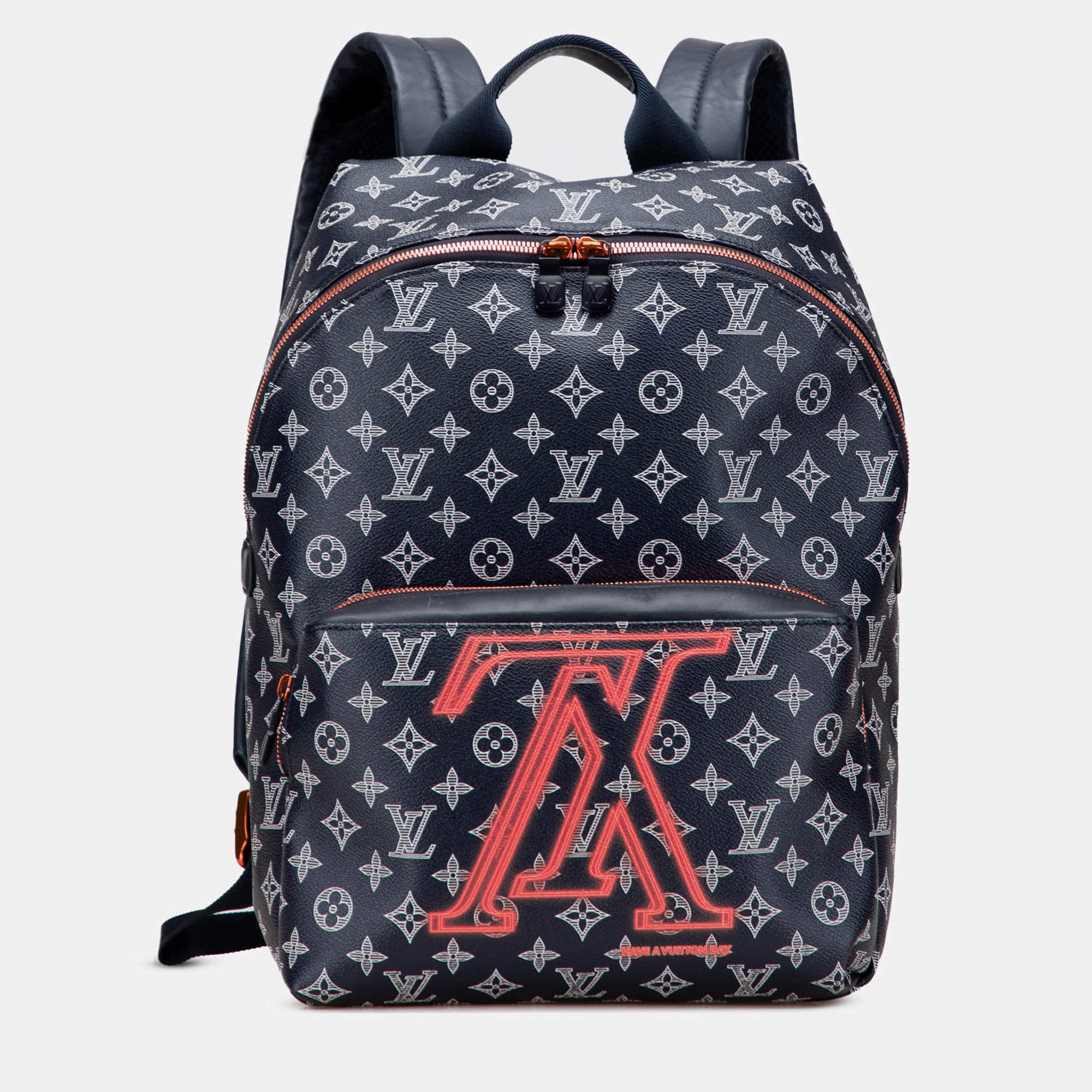 Pre Owned Louis Vuitton Navy Blue Monogram Upside Down Ink Apollo Backpack