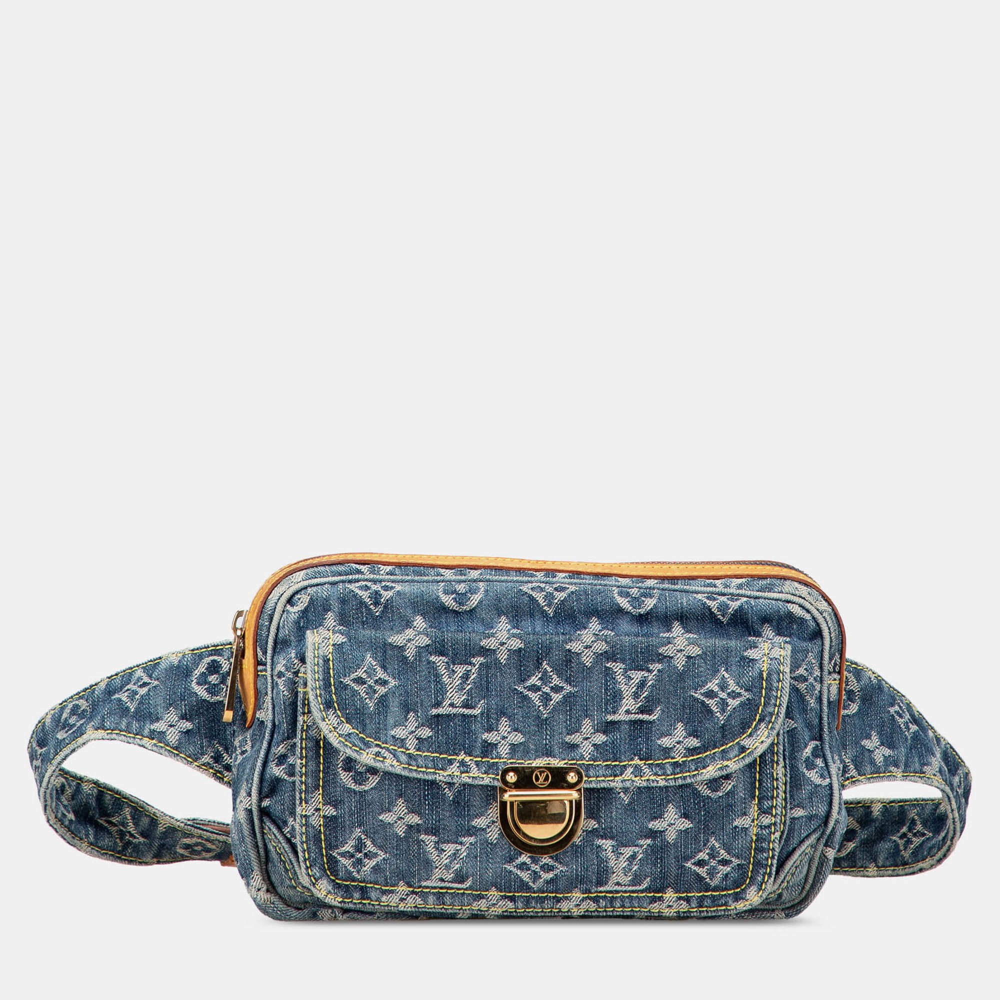 Pre Owned Louis Vuitton Monogram Blue Denim Bum Bag