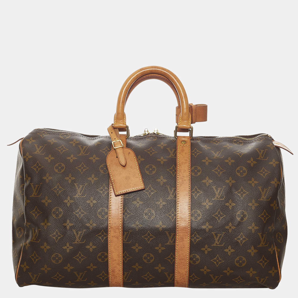 Pre Owned Louis Vuitton Brown Monogram Keepall 45