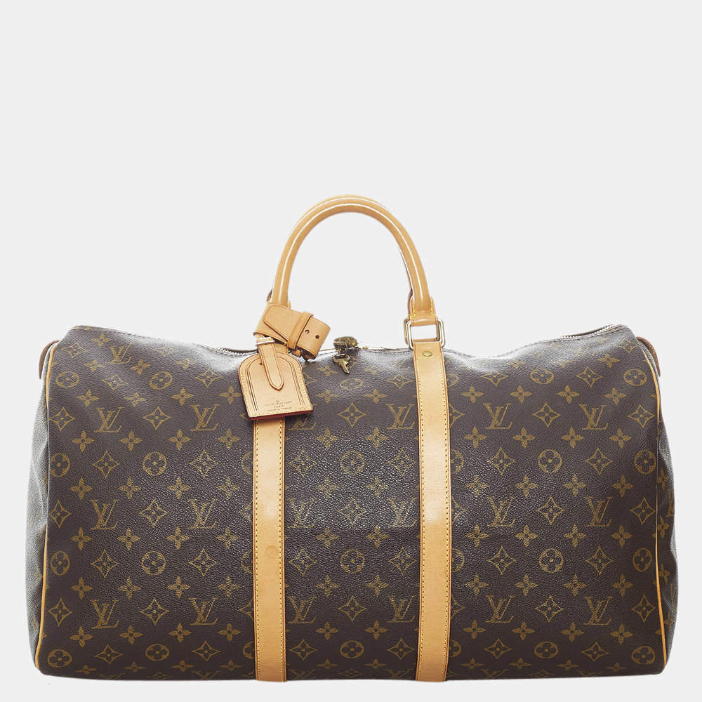 Pre Owned Louis Vuitton Brown Monogram Keepall 50