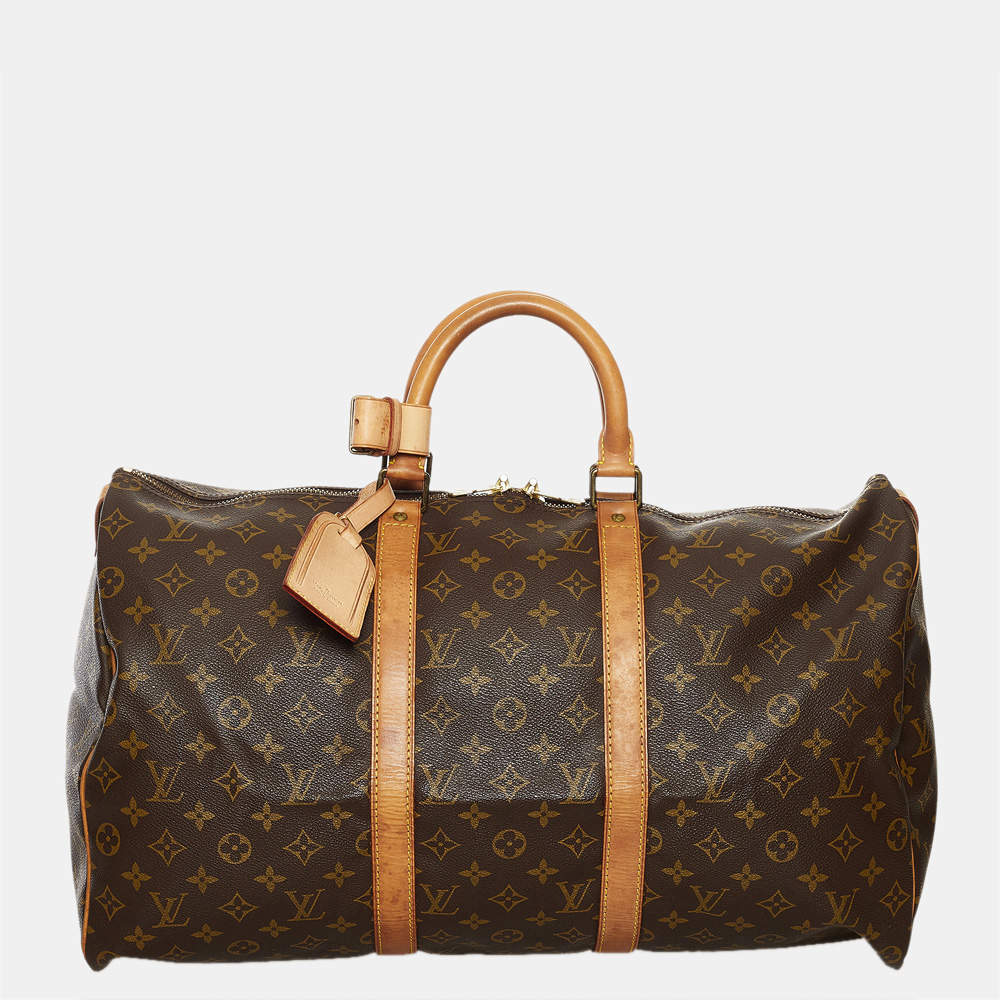 Pre Owned Louis Vuitton Brown Monogram Keepall 50
