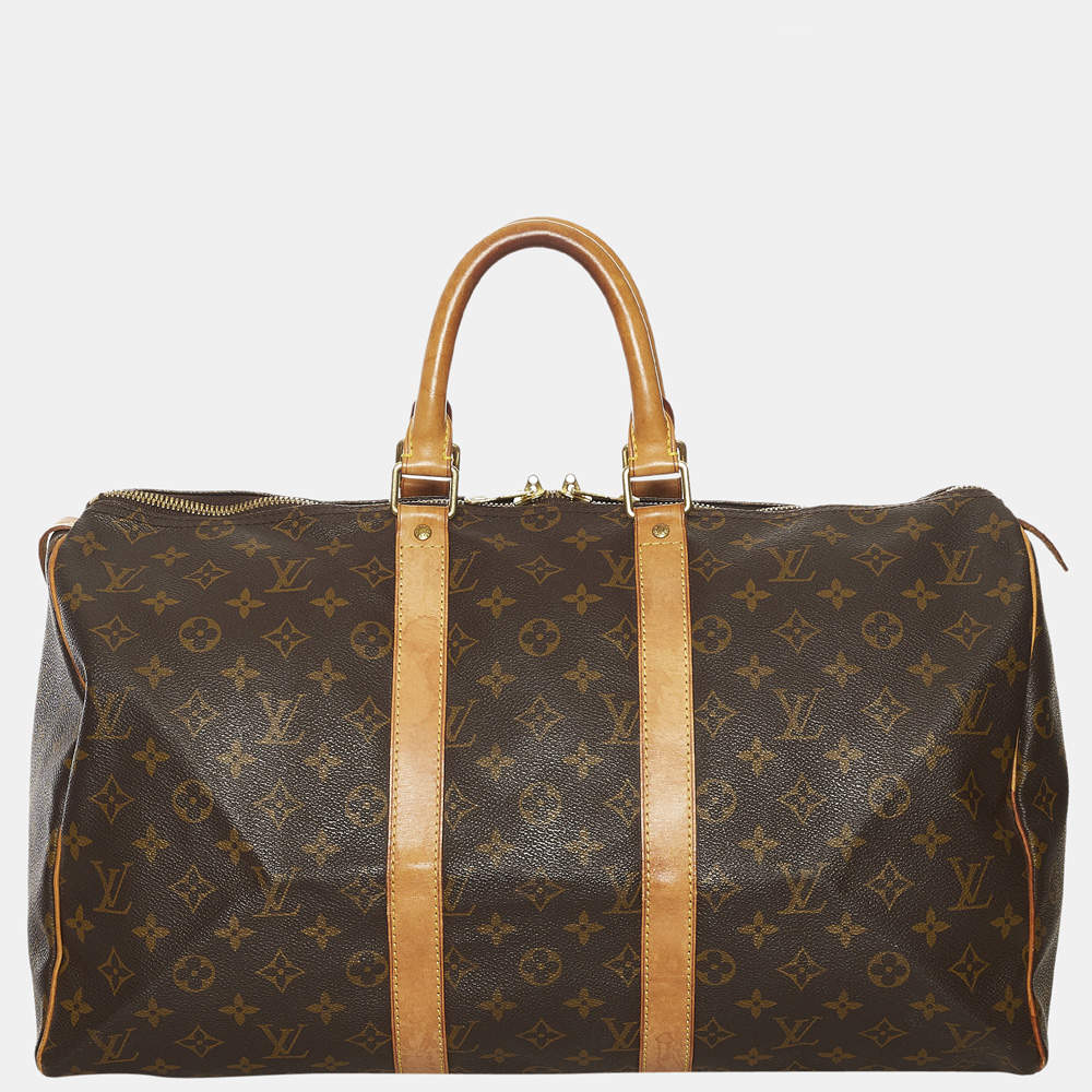 Pre Owned Louis Vuitton Brown Monogram Keepall 45