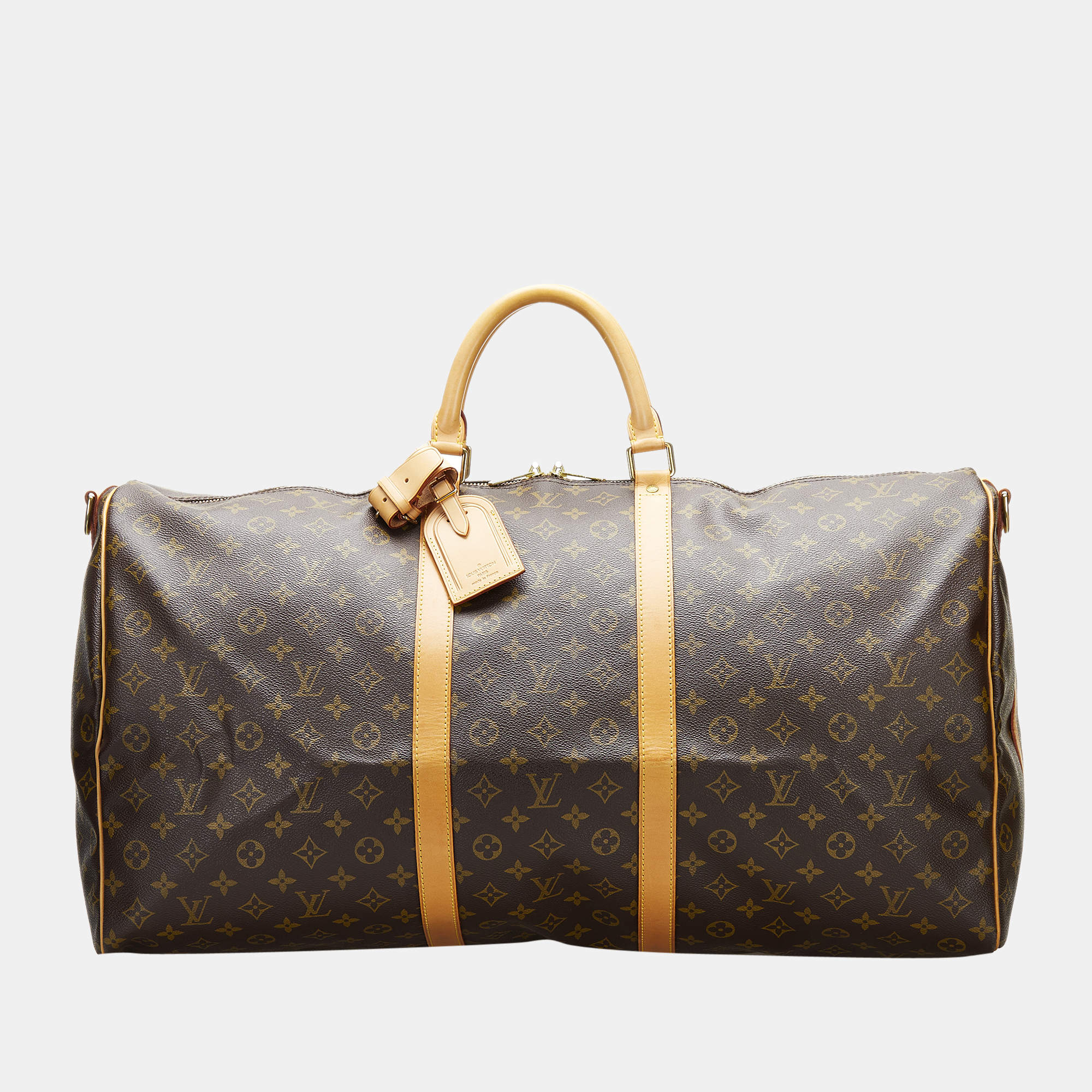 Pre Owned Louis Vuitton Brown Monogram Keepall Bandouliere 60