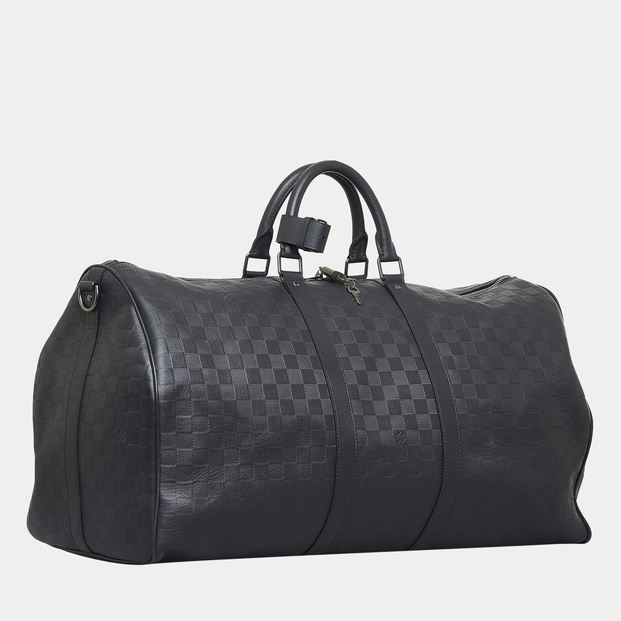 Louis Vuitton Black Damier Infini Keepall Bandouliere 55