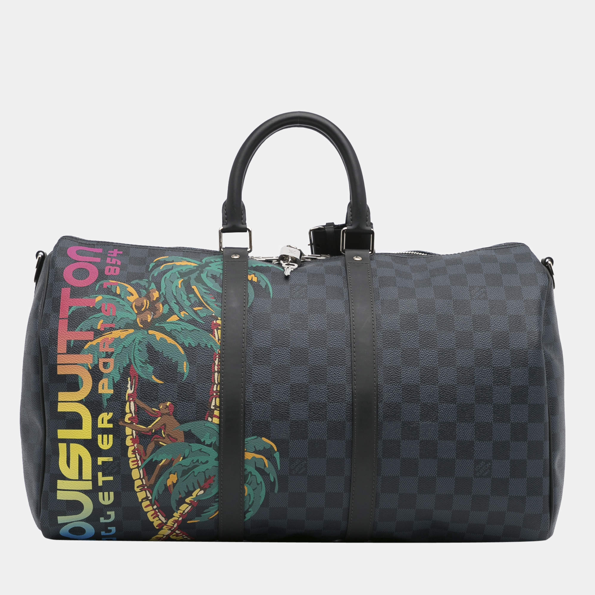 Louis Vuitton Keepall Bandouliere Damier Cobalt 45 Black/Cobalt in Canvas  with Silver-tone - US