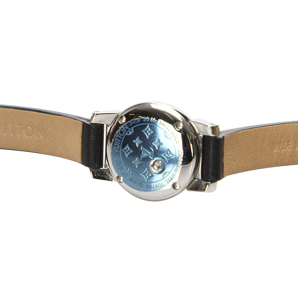 Louis Vuitton Slate Stainless Steel Diamond Tambour Bijou Q151K Women's  Wristwatch 18 mm Louis Vuitton