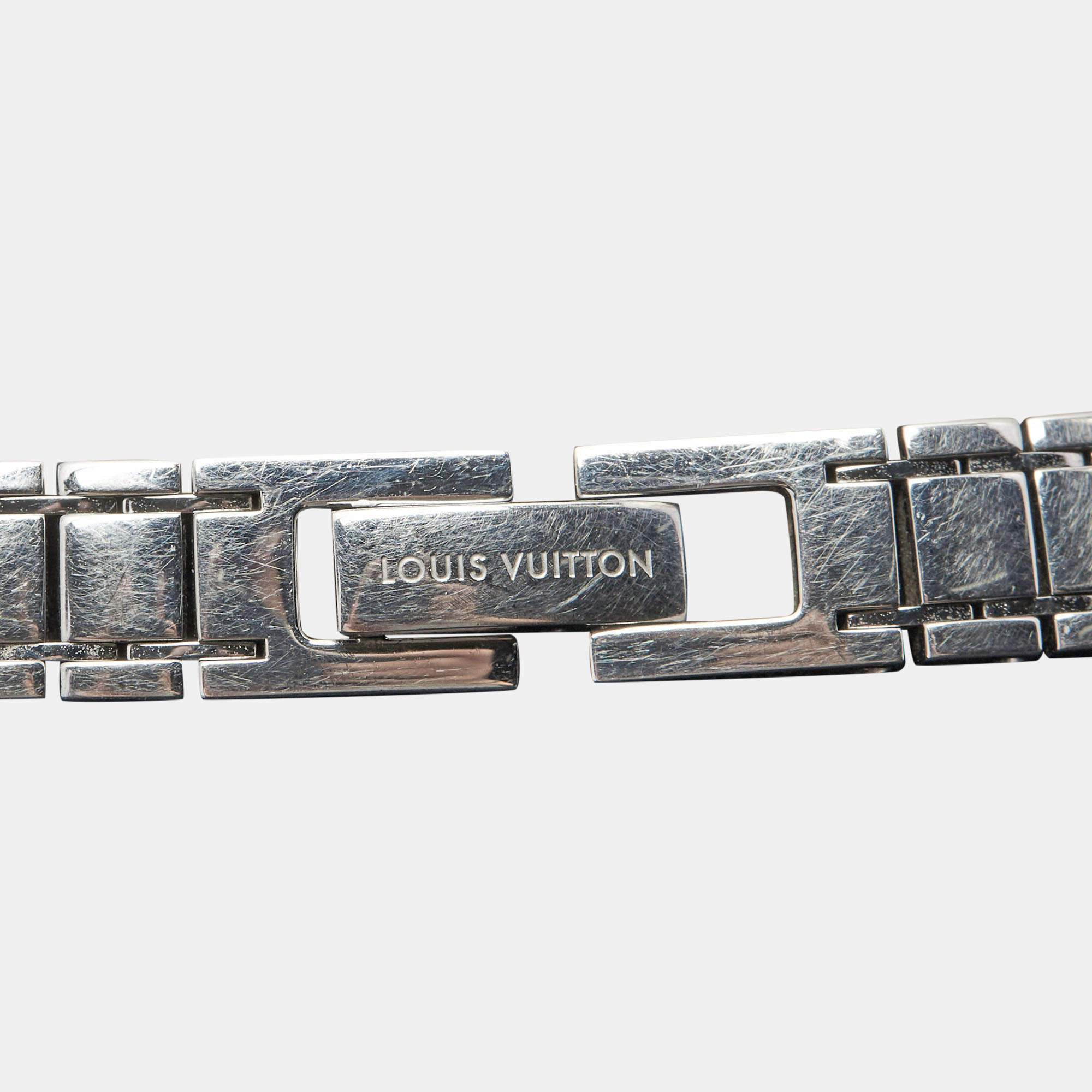 Louis Vuitton Slate Stainless Steel Diamond Tambour Bijou Q151K