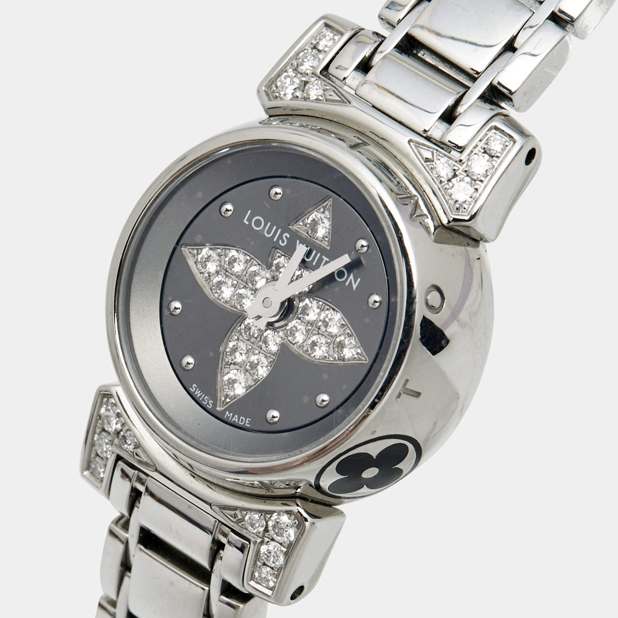 Louis Vuitton Tambour Bijou Stainless Steel Quartz Watch - 66mint Fine  Estate Jewelry