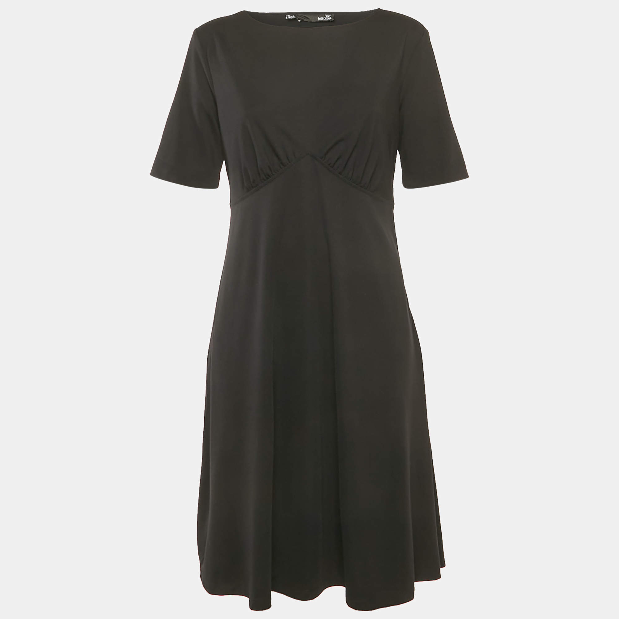 Love Moschino Black Jersey Cut Out Detail Midi Dress L