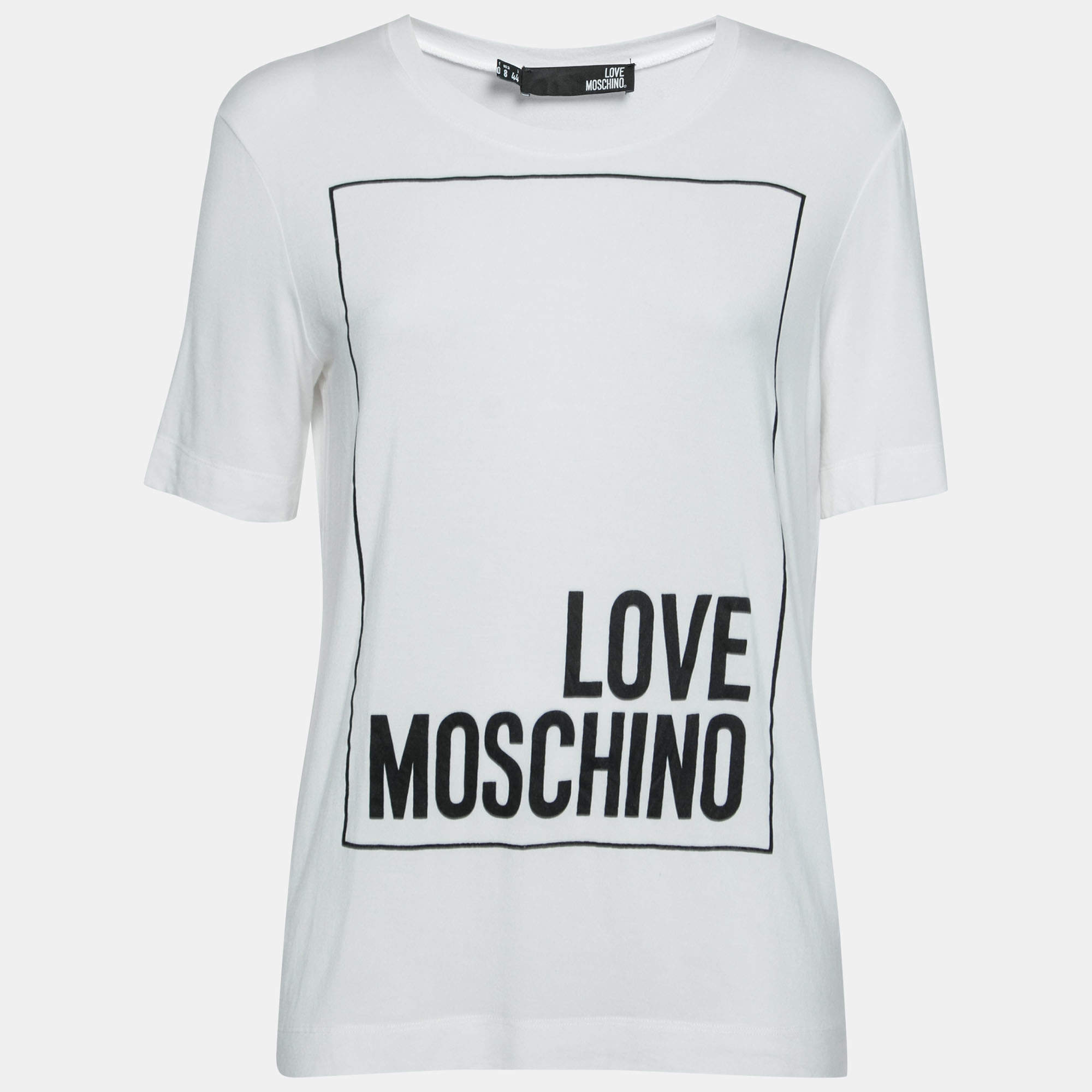 Love Moschino White Printed Crew Neck T-Shirt M