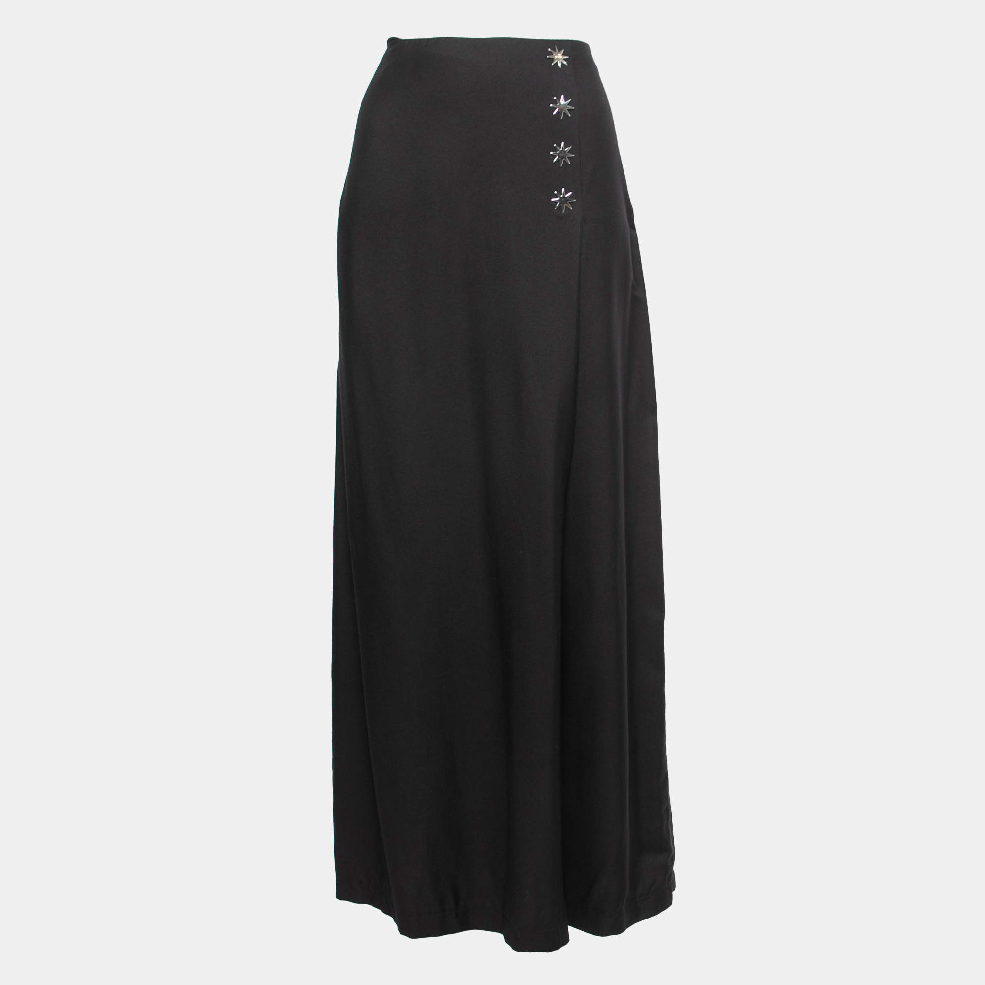 Love Moschino Black Rayon Maxi Skirt M
