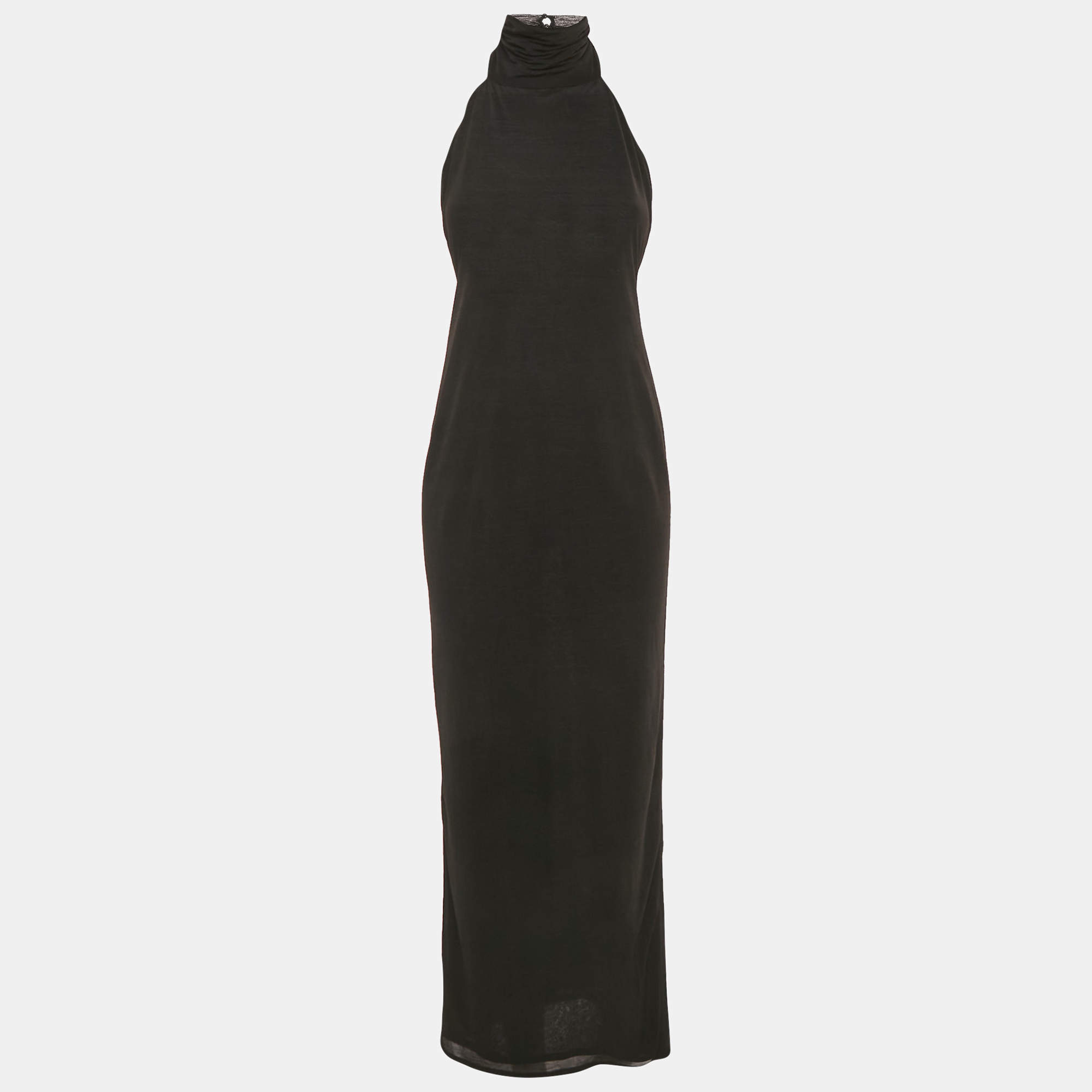 Pre Owned Lovers + Friends Black Jersey Halter Neck Long Dress XS